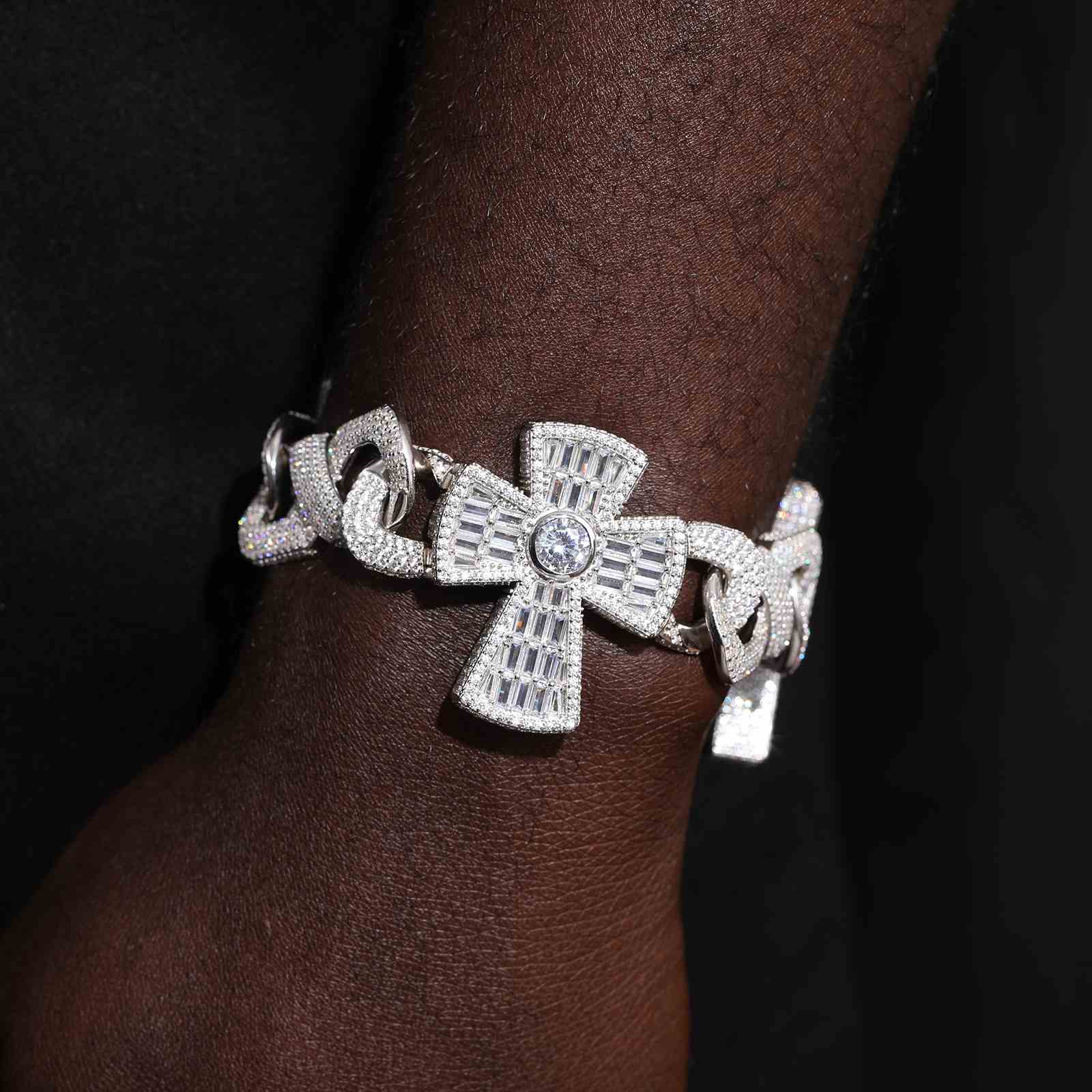Ucciyo Cross Bracelets | 925 Silver & Moissanite Streetwear