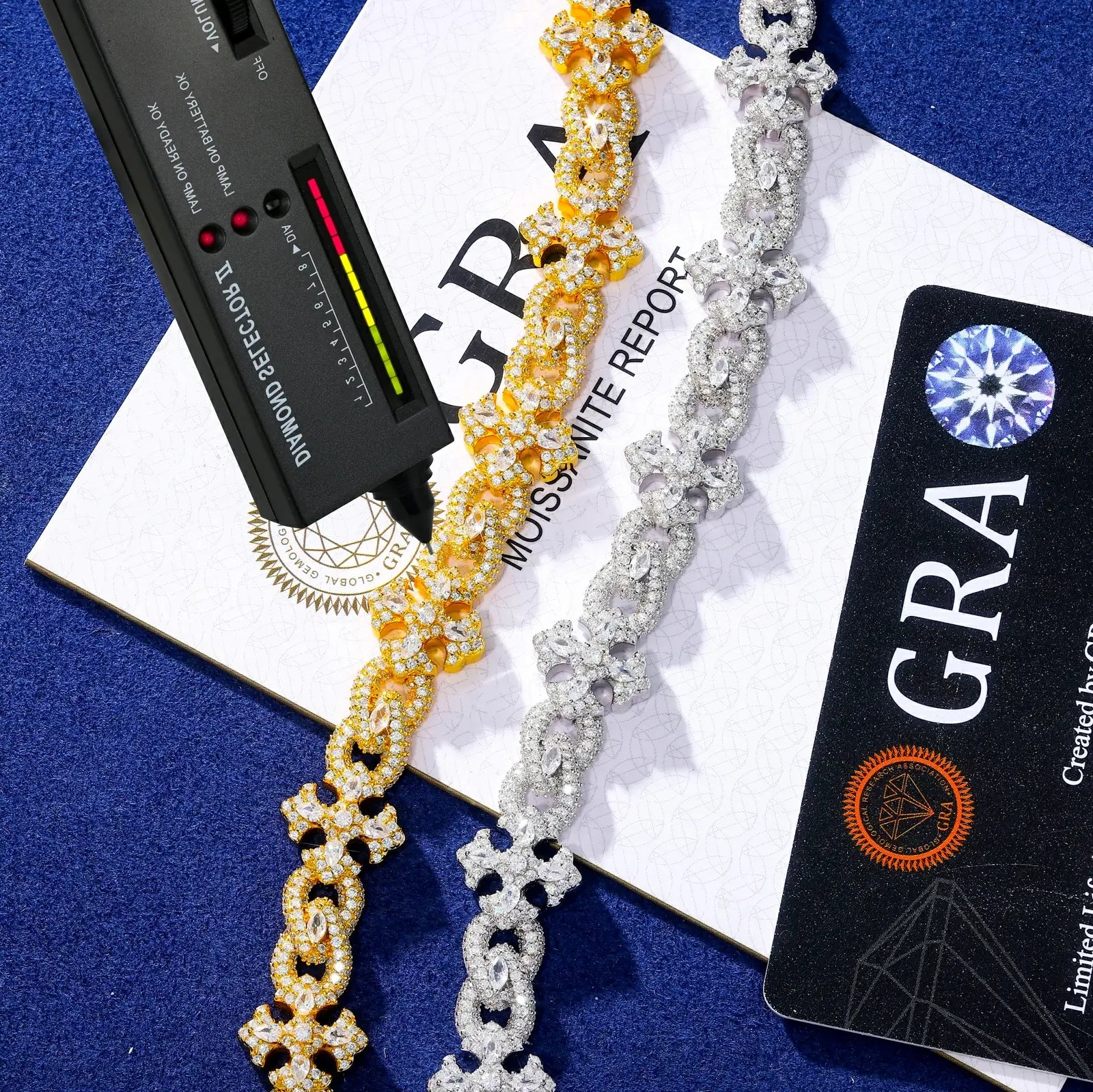 14mm S925 Moissanite Chrome Heart Cross Infinity Link Bracelet