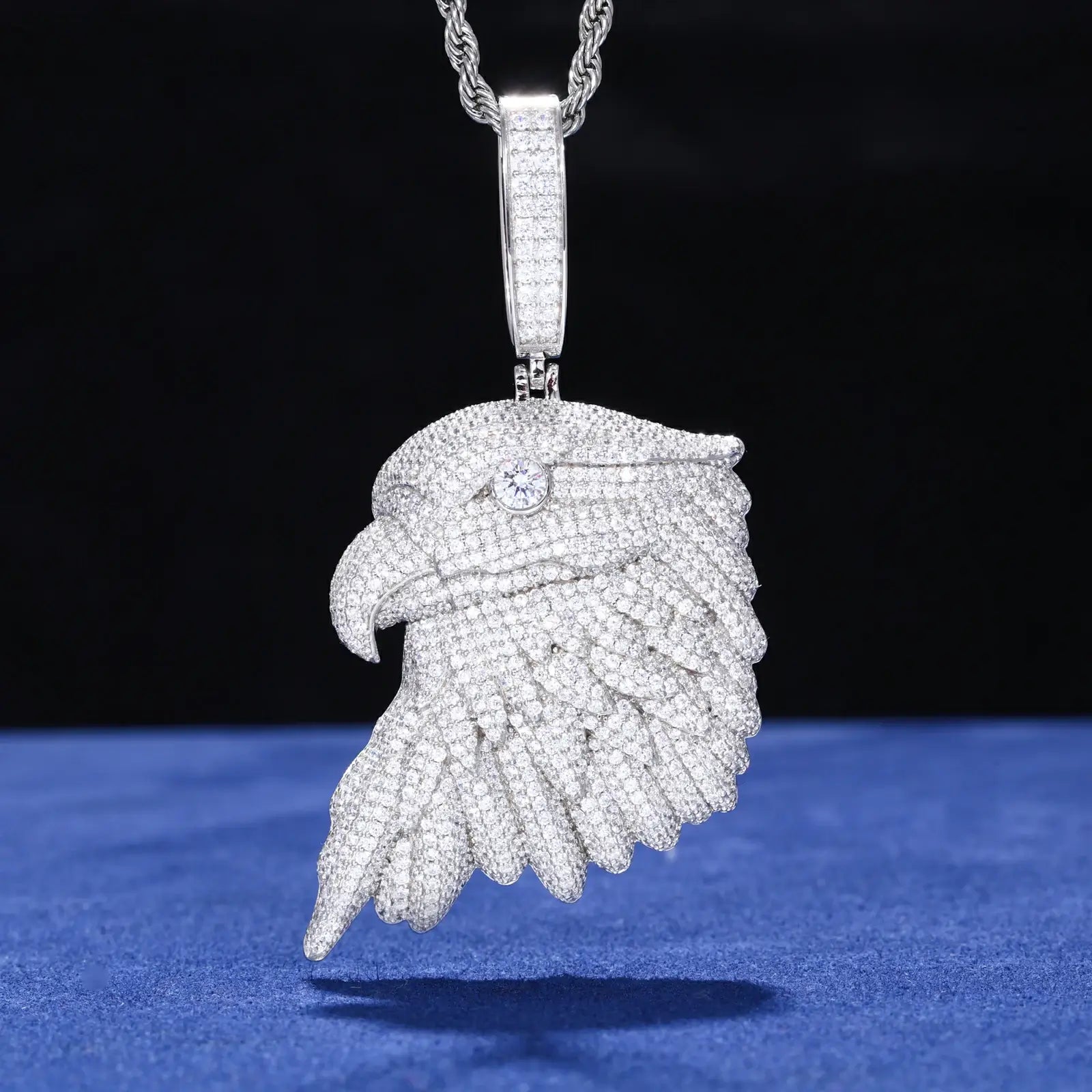 S925 Moissanite Bald Eagle Head Pendant