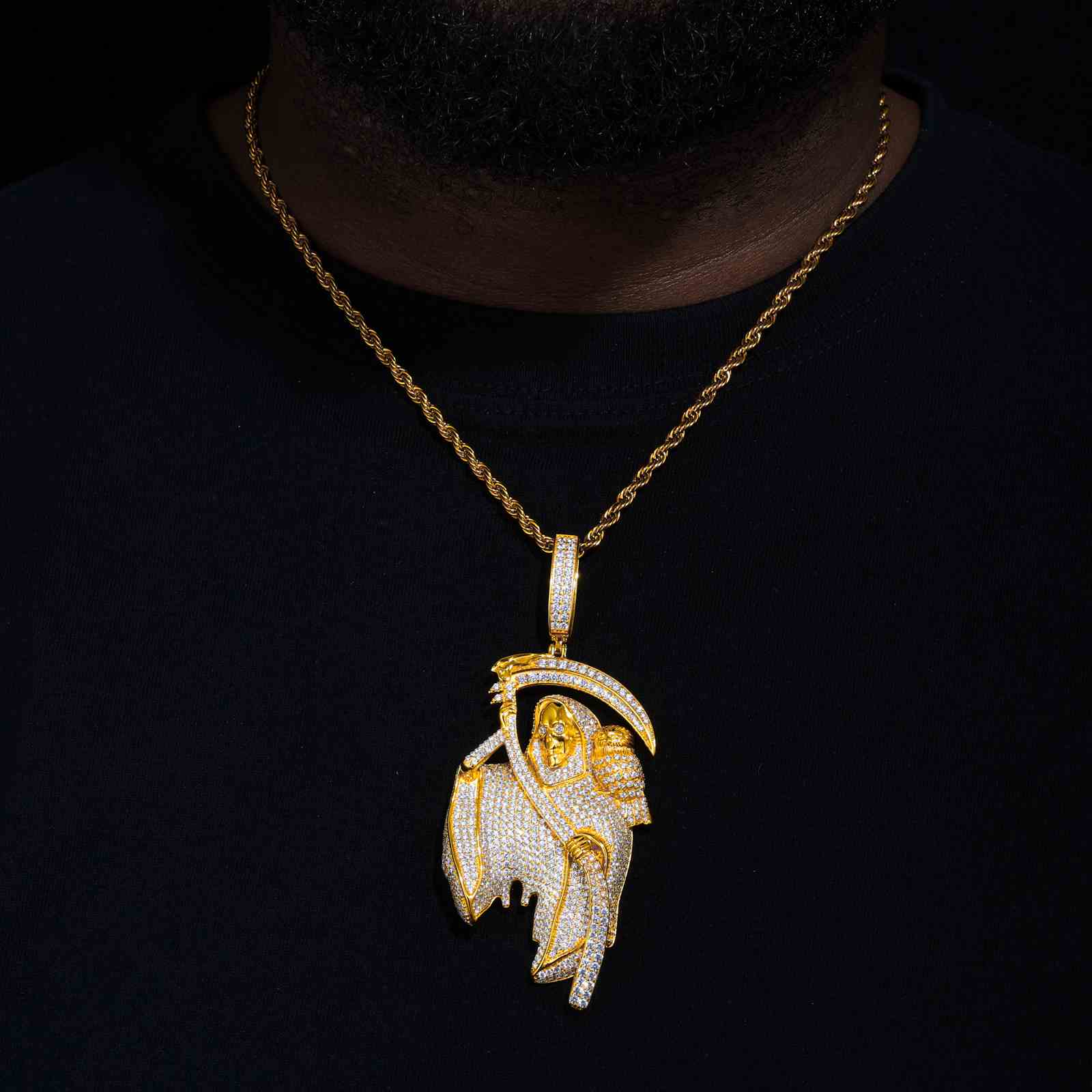 S925 Moissanite Grim Reaper Pendant