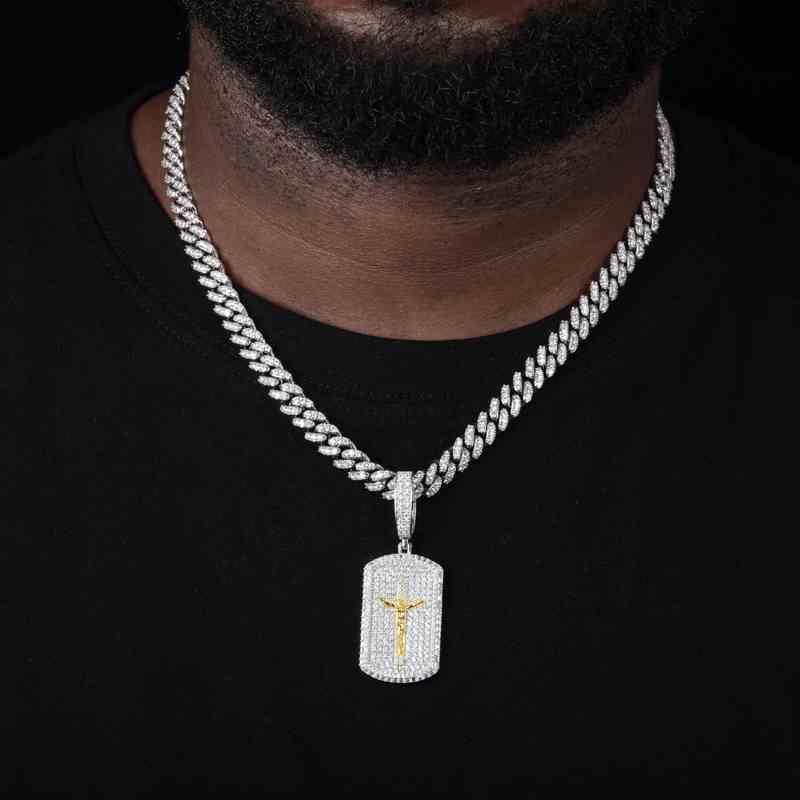 10k gold dog tag pendant