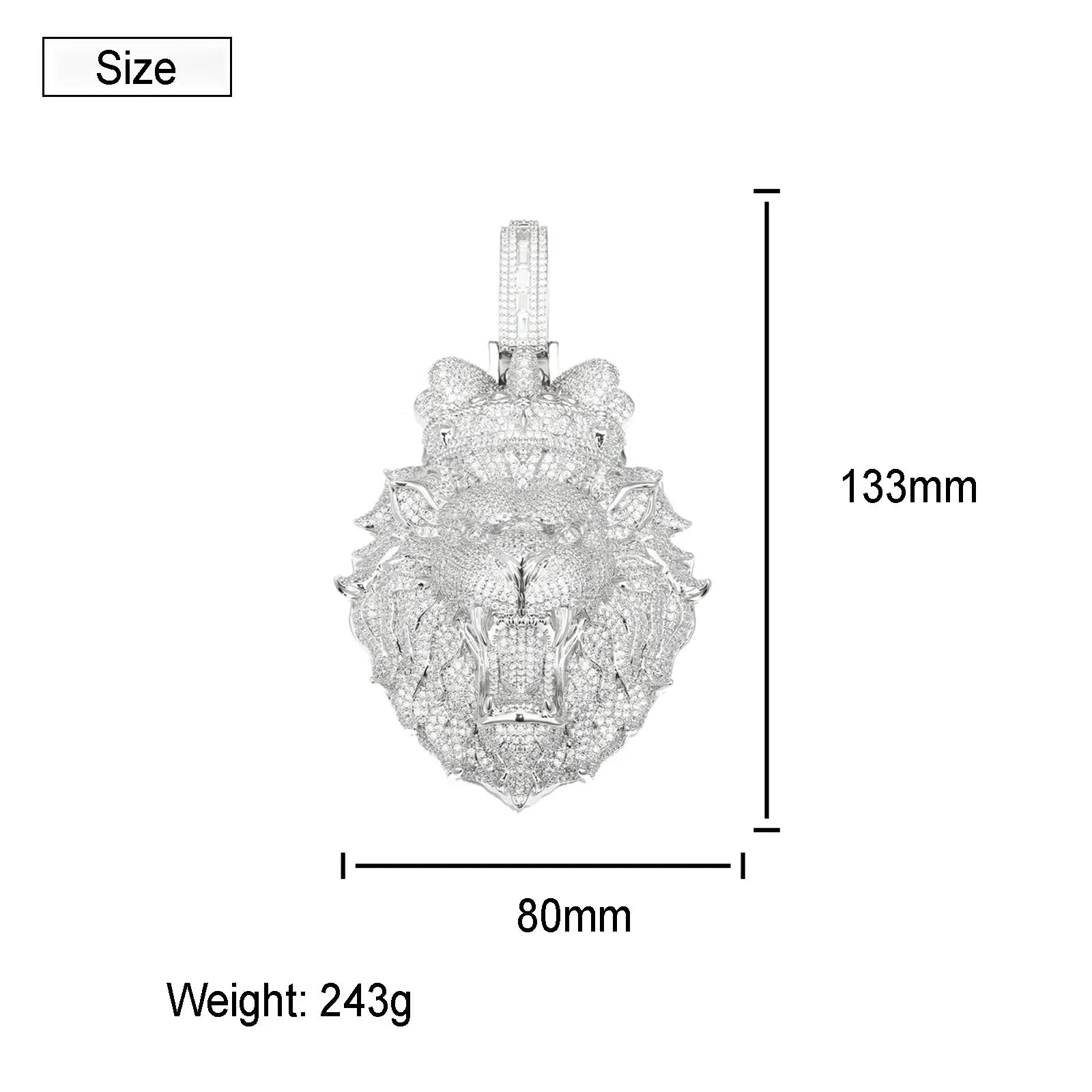 Oversize Luxurious King Lion Pendant