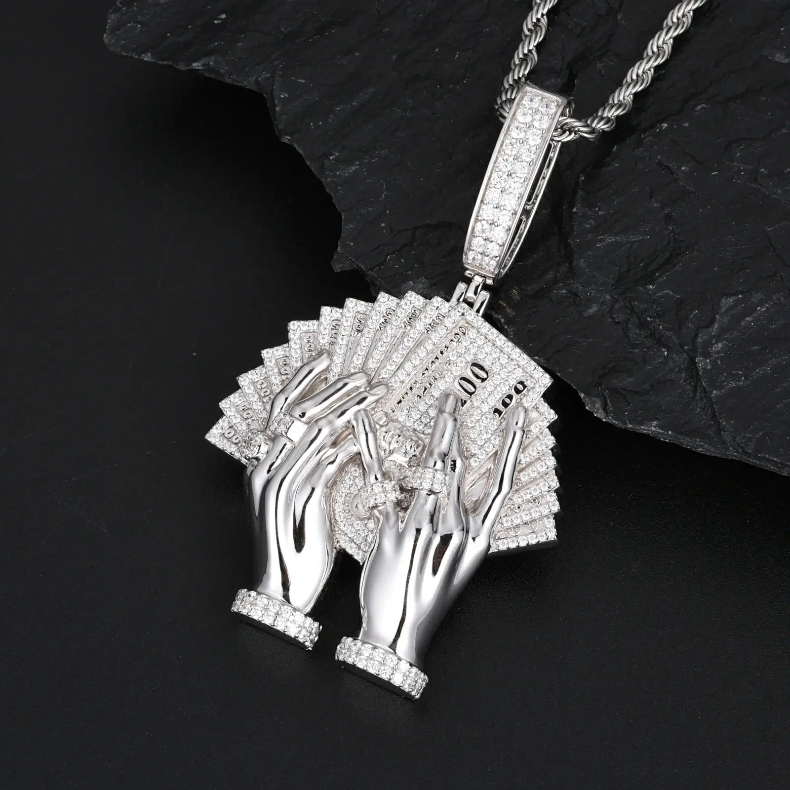 S925 Moissanite Count the Banknotes Pendant