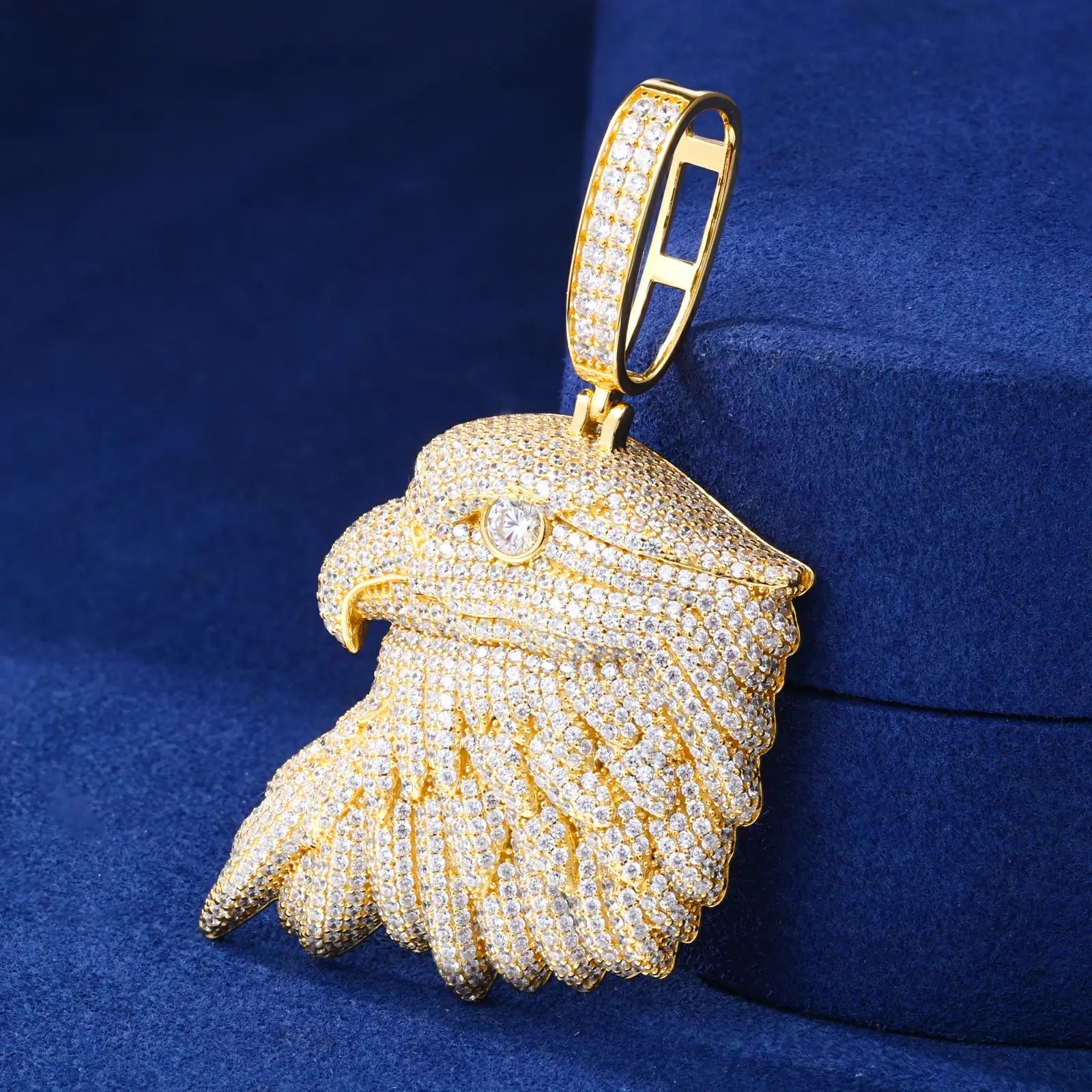 S925 Moissanite Bald Eagle Head Pendant