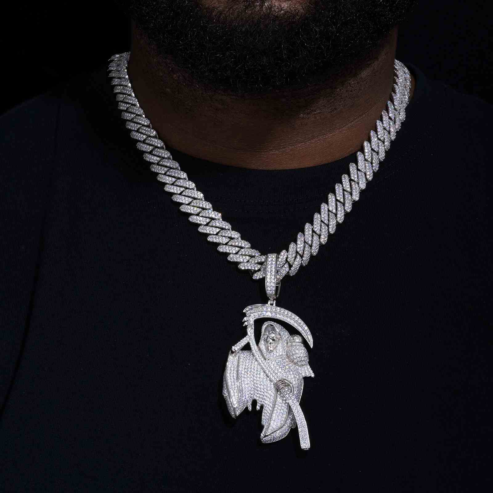 S925 Moissanite Grim Reaper Pendant