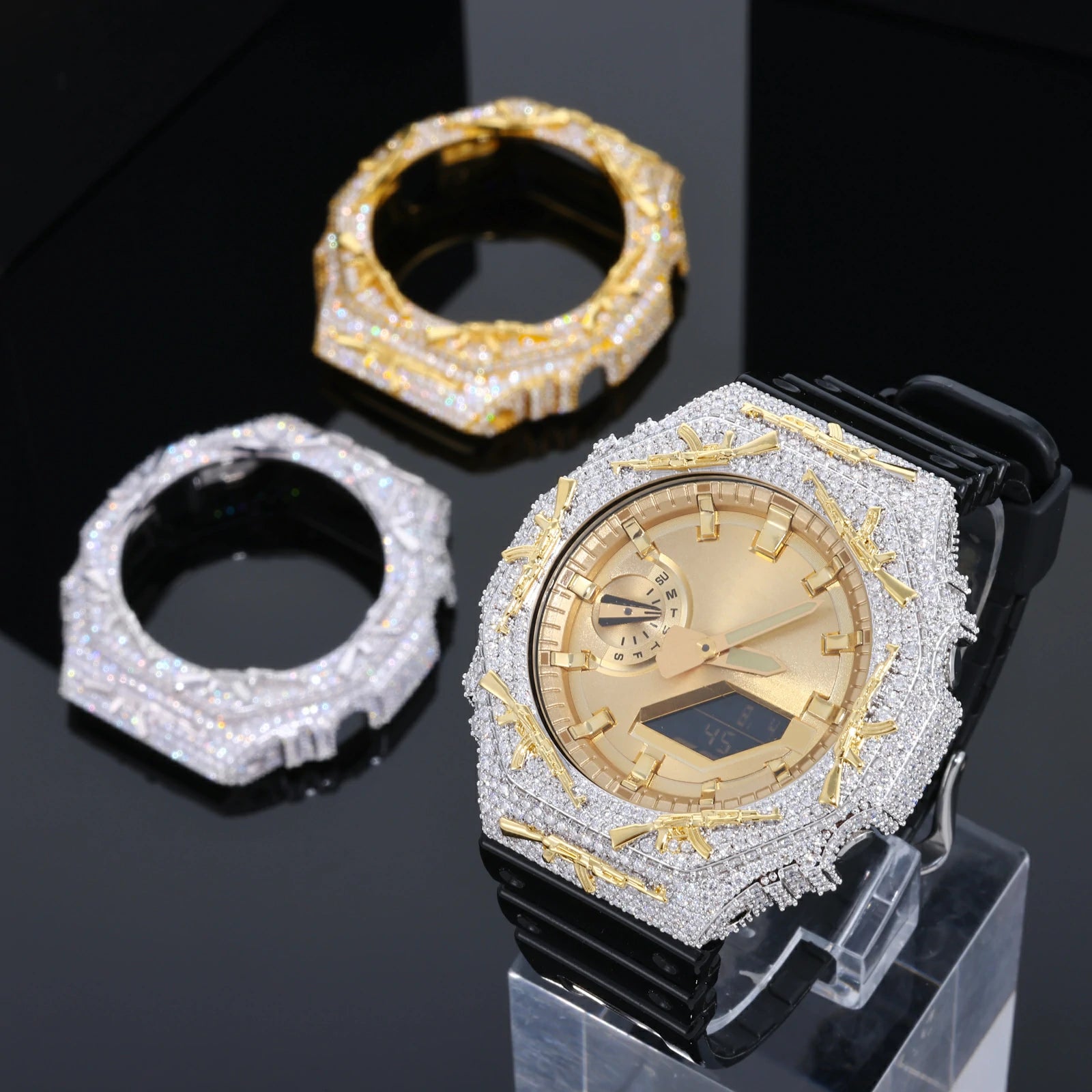 Iced Out Moissanite AK-47 Bust Down Bezel for GA2100 Series