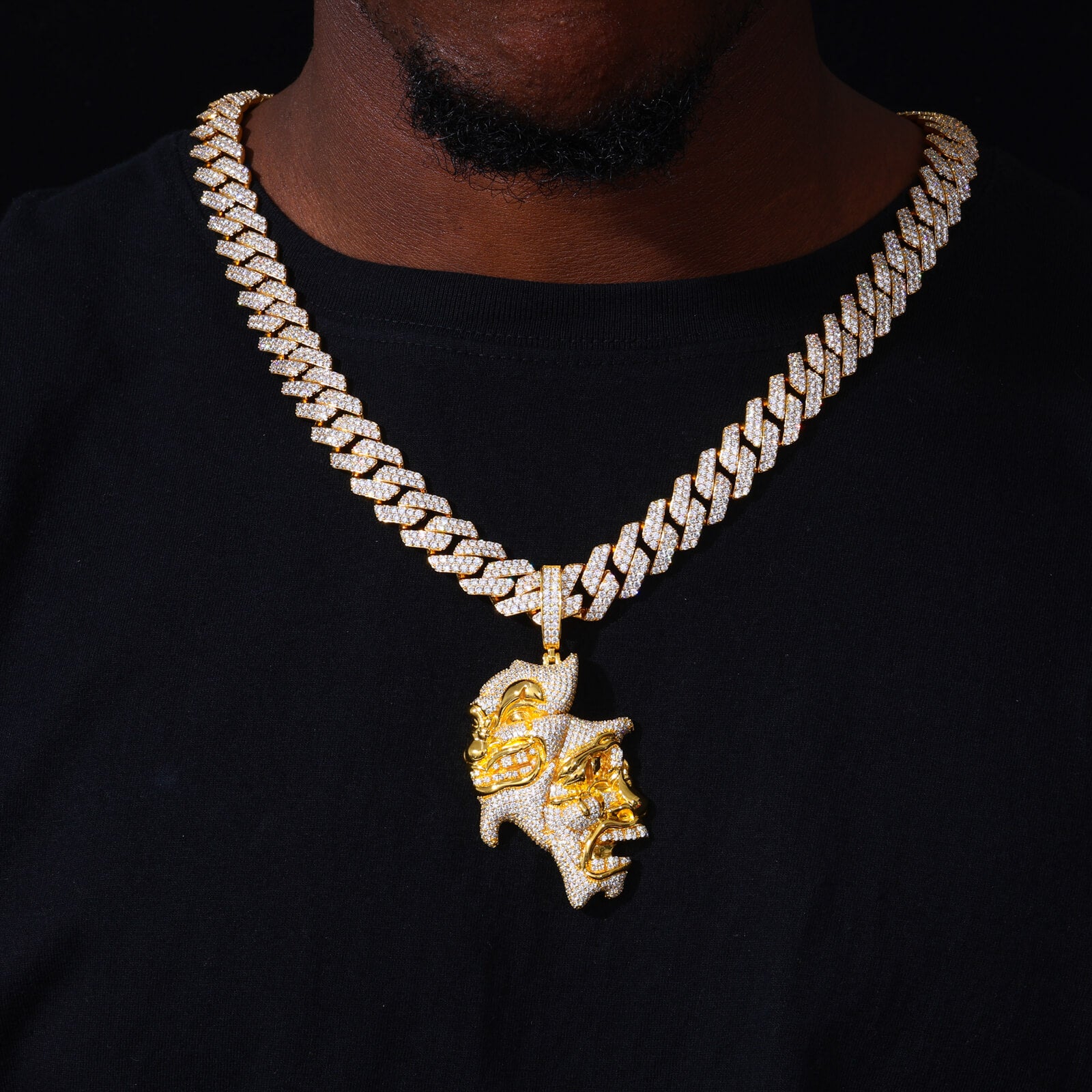 S925 Moissanite Hip Hop Iced Out Bling Cartoon Pendant