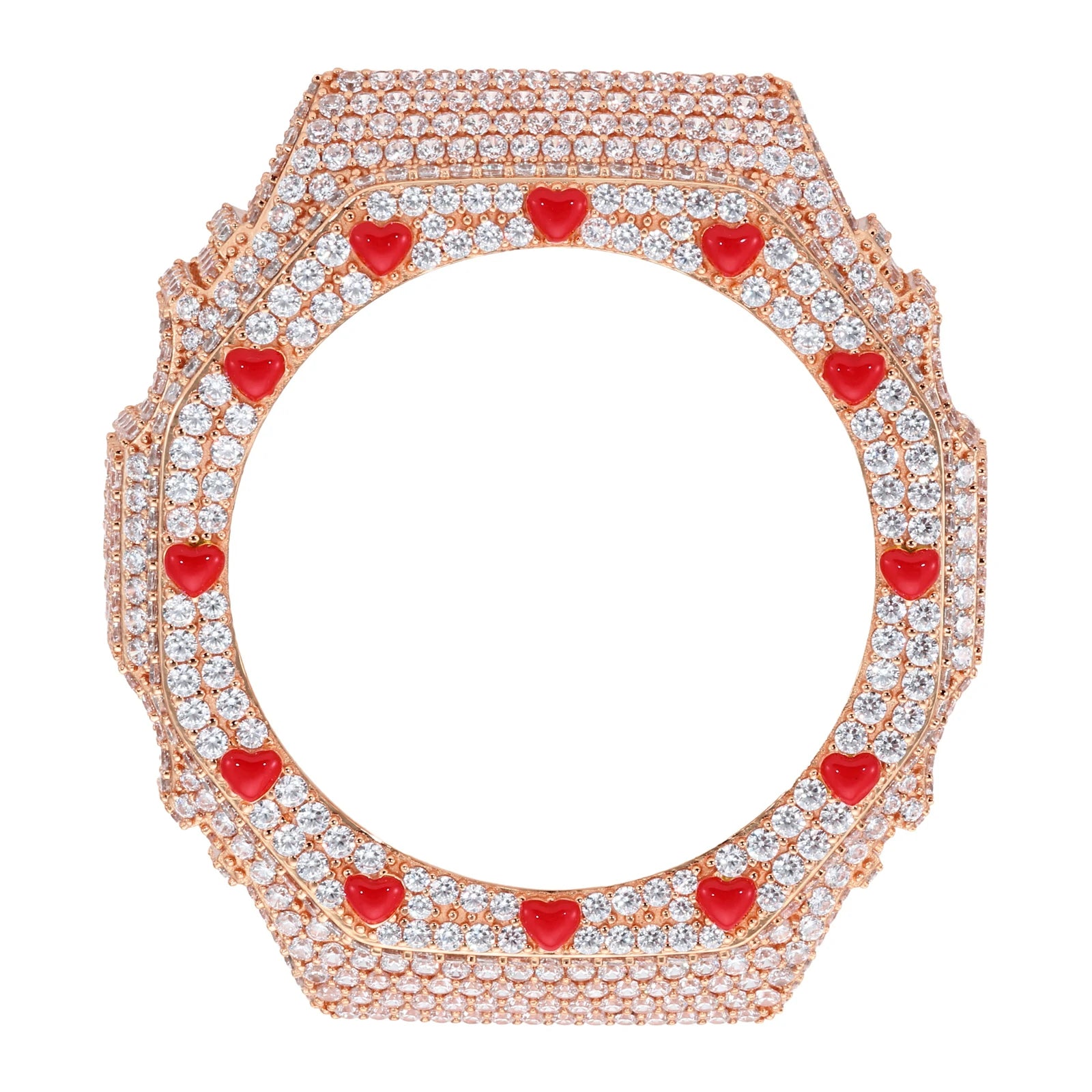 Iced Out Moissanite Red Heart Bust Down Bezel for GA2100