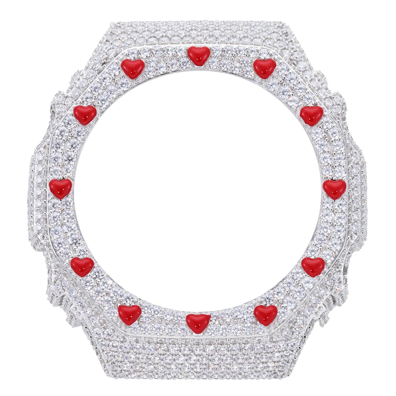 Iced Out Moissanite Red Heart Bust Down Bezel for GA2100