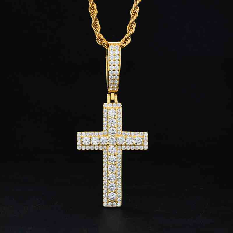 14k gold cross necklace women's