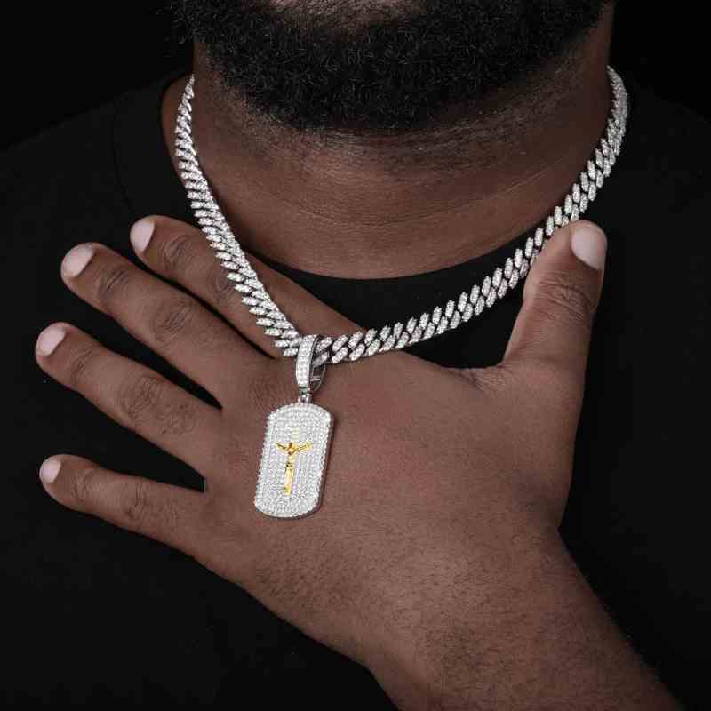 14k gold tag necklace