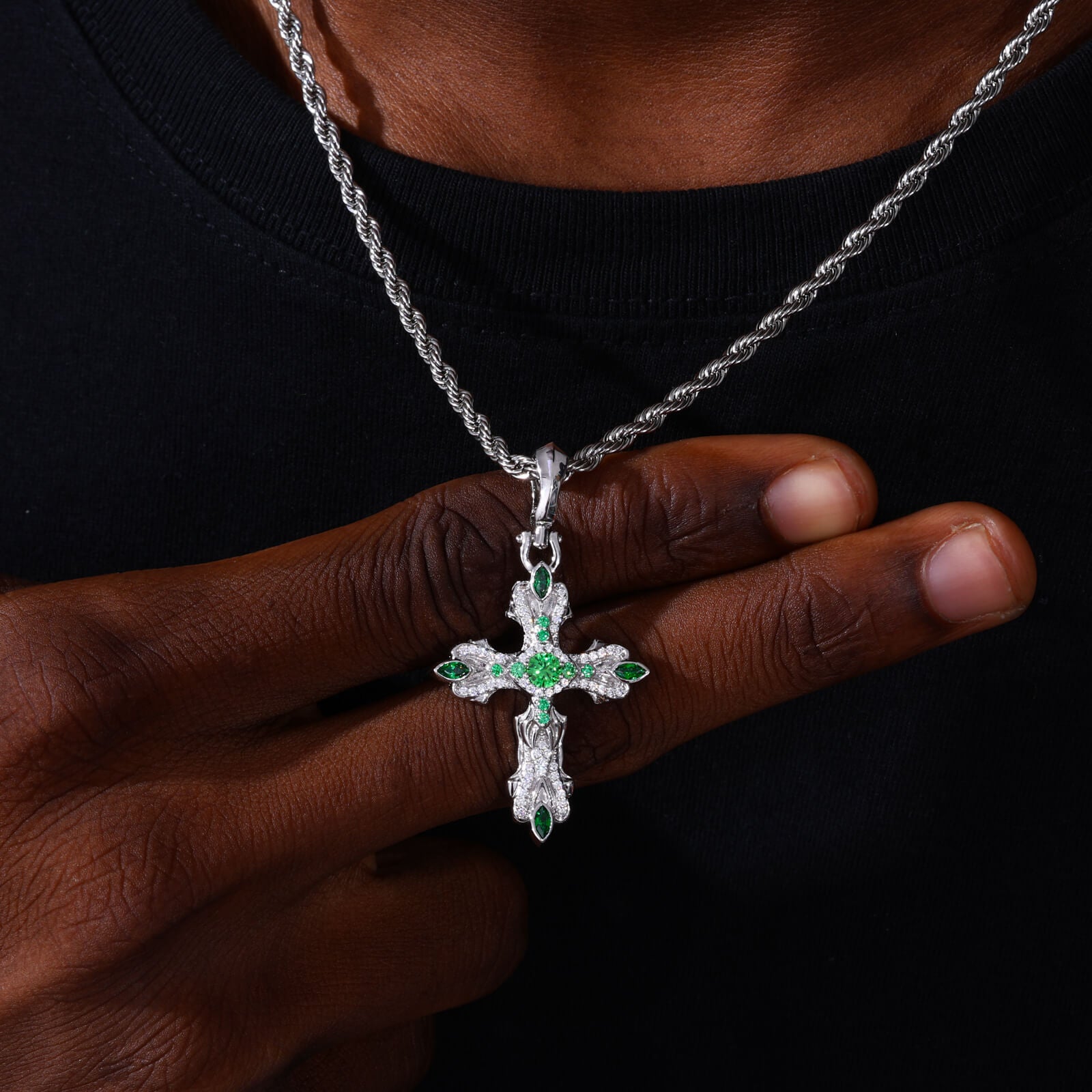 S925 Moissanite Cross Pendant