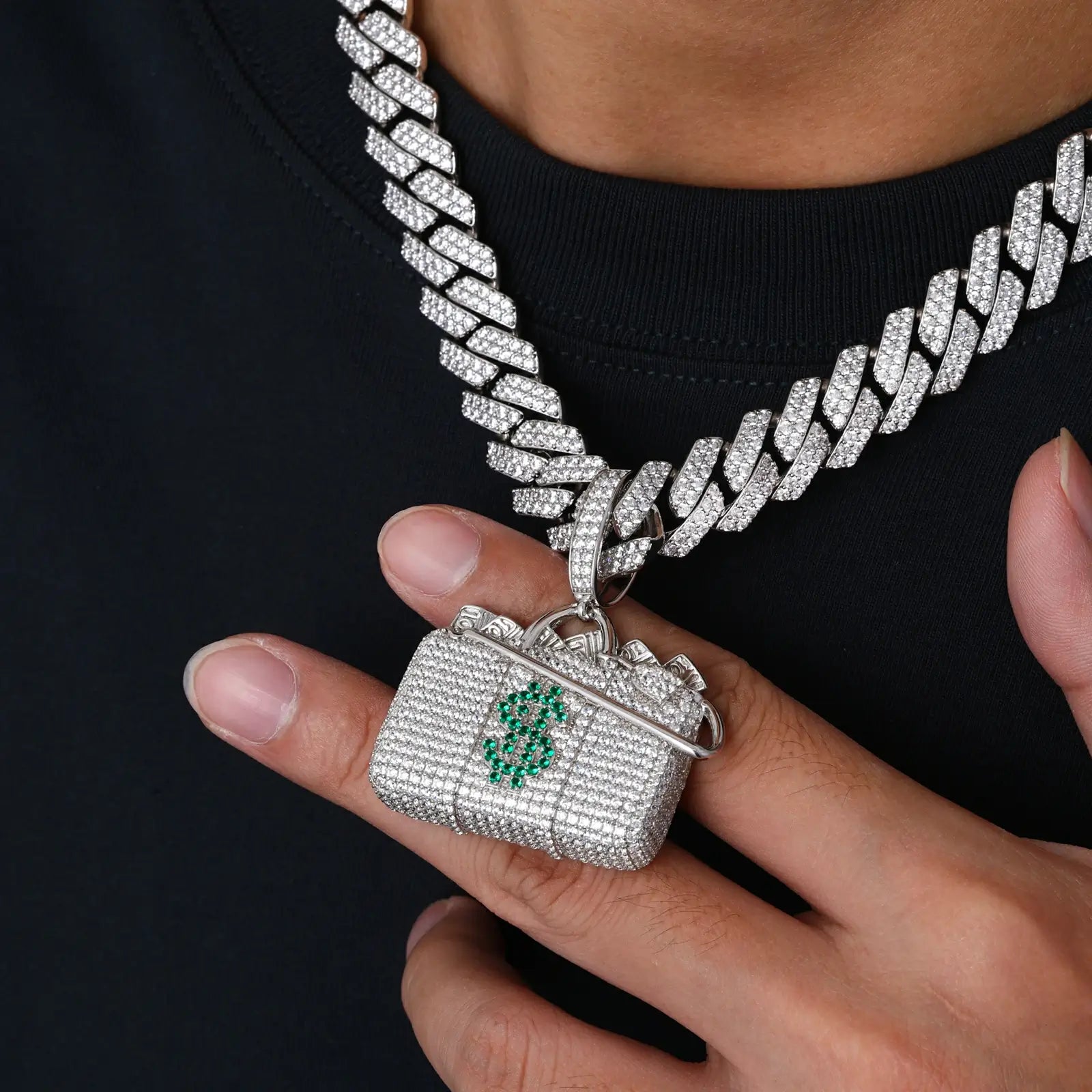 S925 Moissanite Money Box Pendant