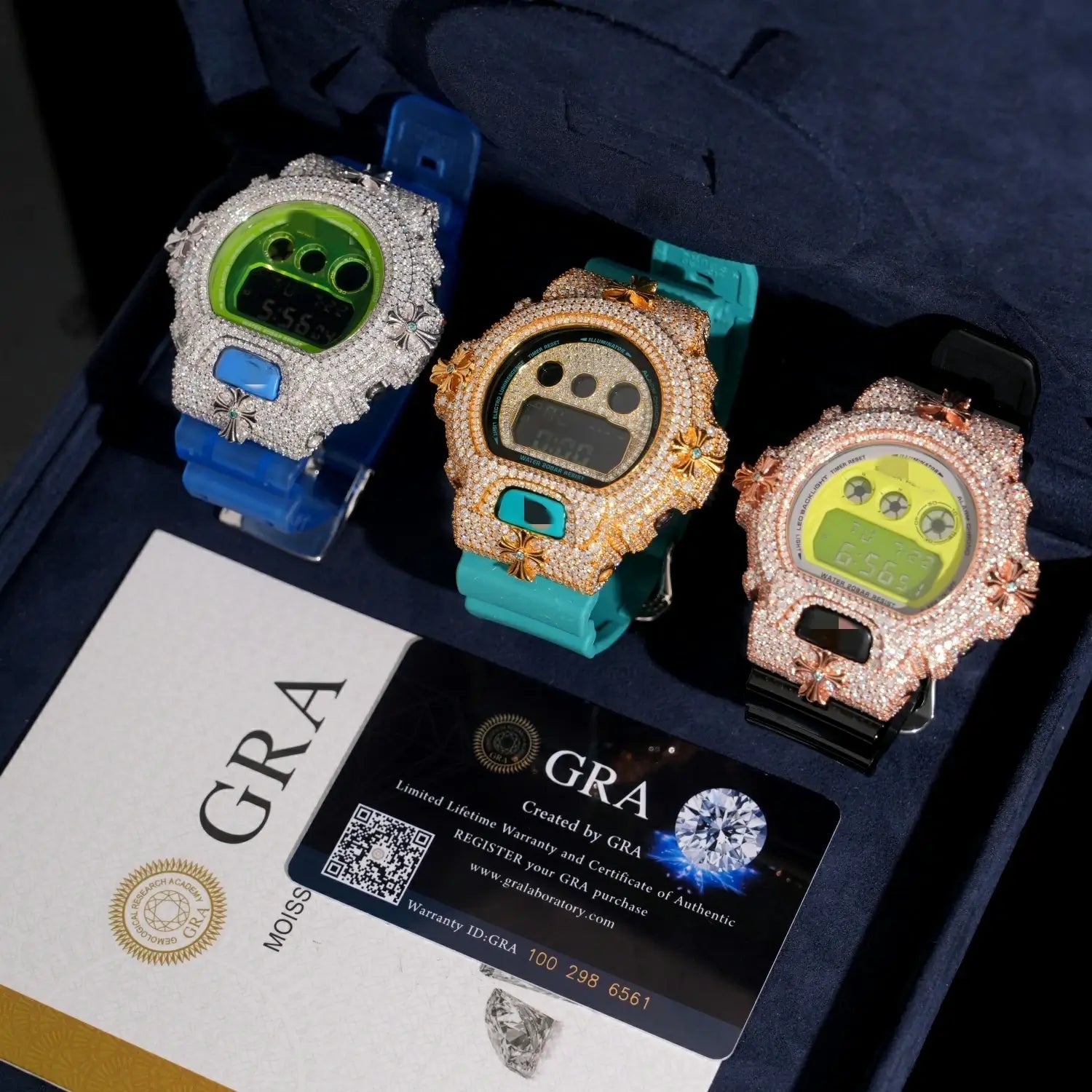 S925 Moissanite Chrome Cross Watch Case - DW6900