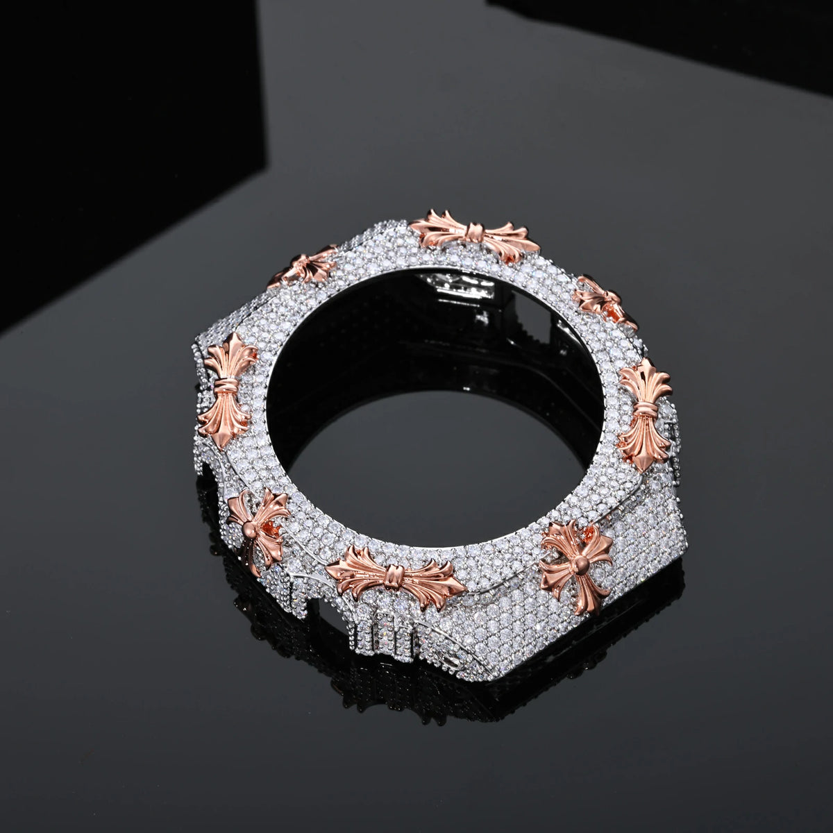 Iced Out Moissanite Cross Bust Down Bezel for GA2100