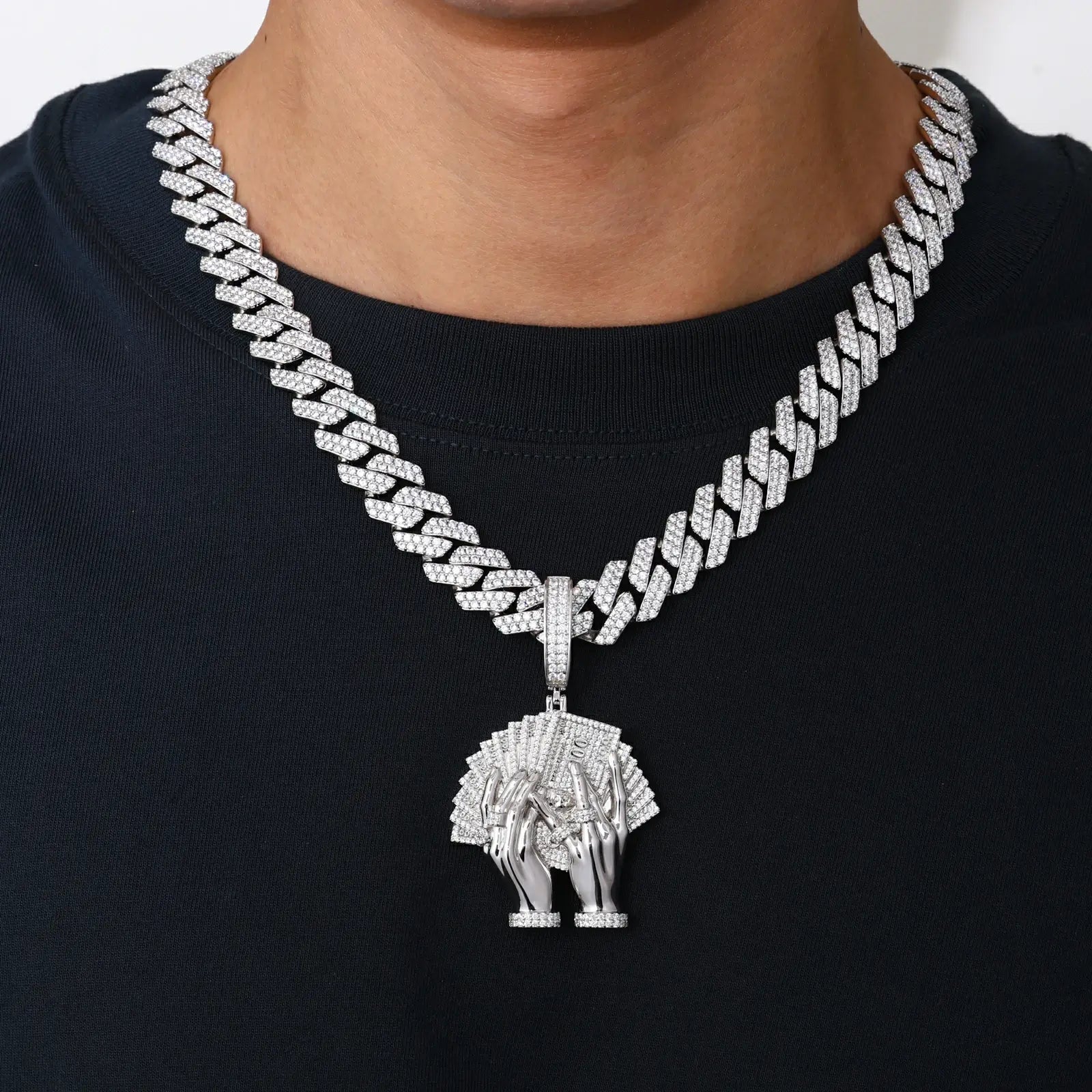 S925 Moissanite Count the Banknotes Pendant