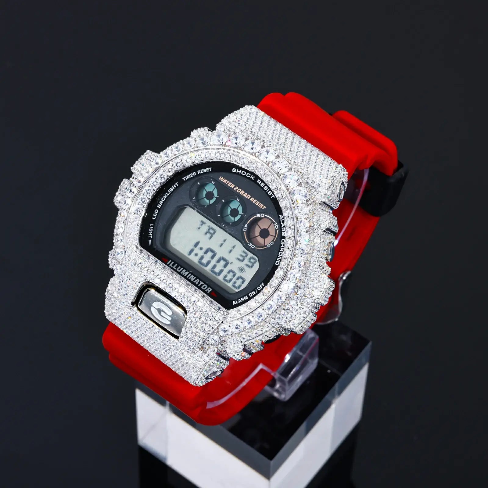 S925 Big Moissanite G-Shock Watch Case - DW6900