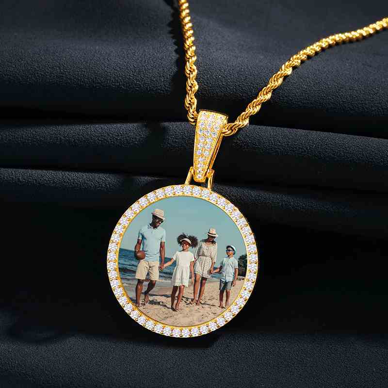 Pendentif photo personnalisé rond de 35 mm