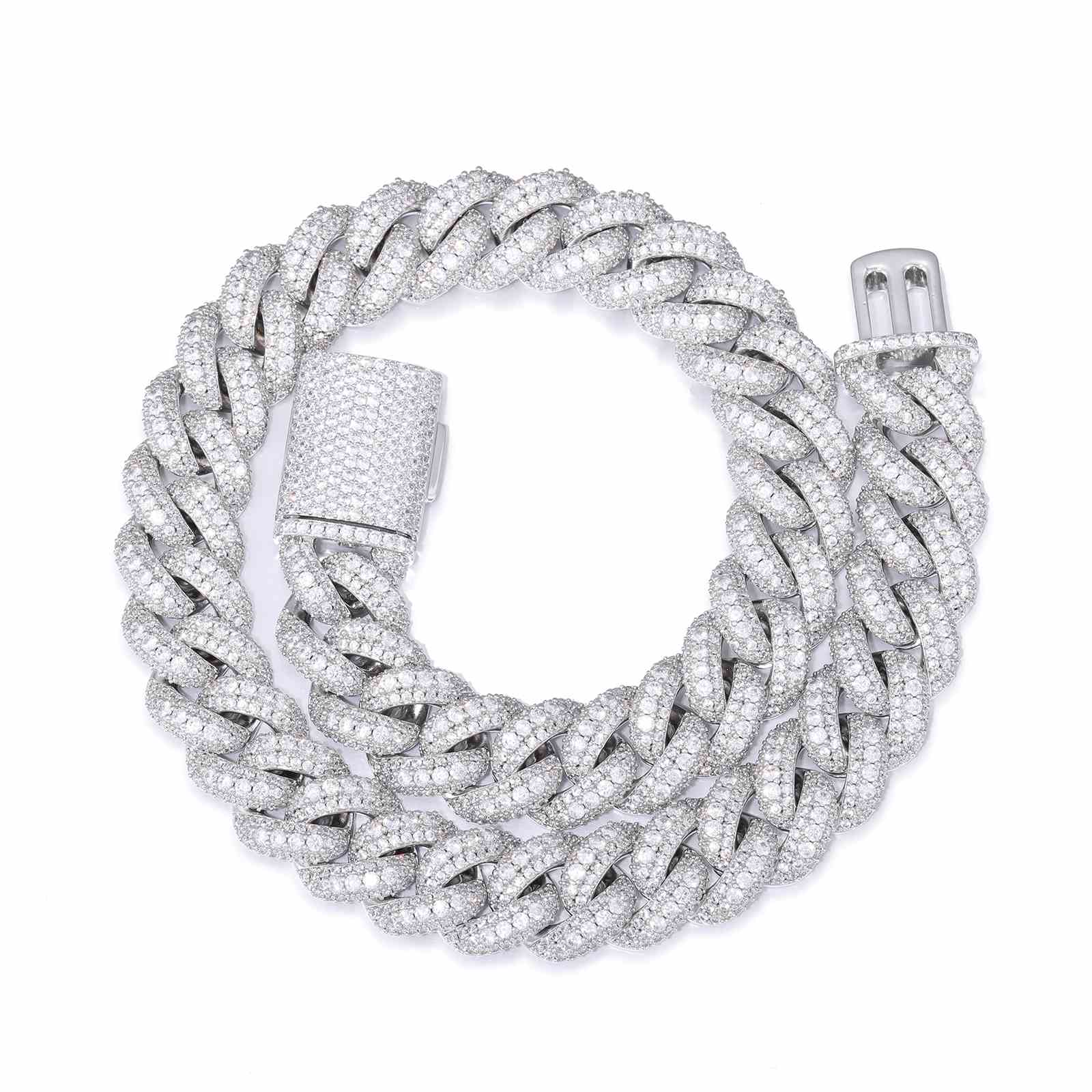 (CZ)15mm 18mm Buble Cuban Link Chain