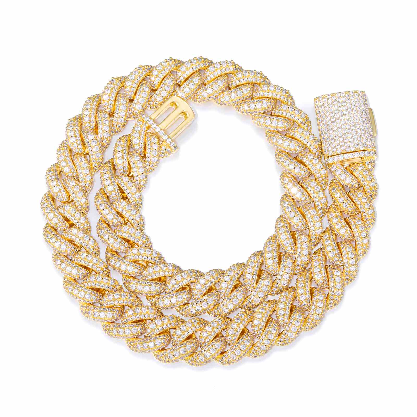 (CZ)15mm 18mm Buble Cuban Link Chain
