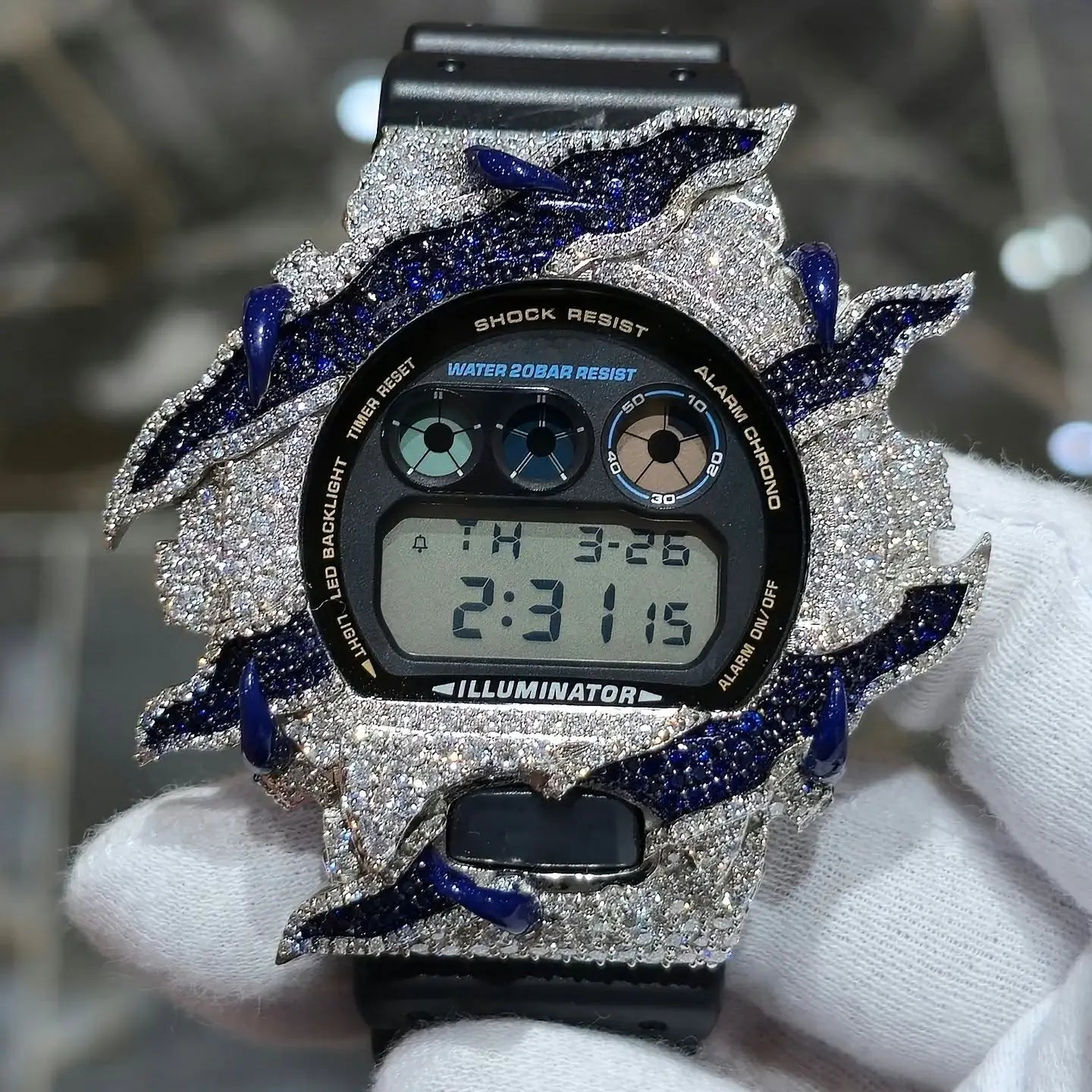 S925 Moissanite Flame Watch Case for DW6900