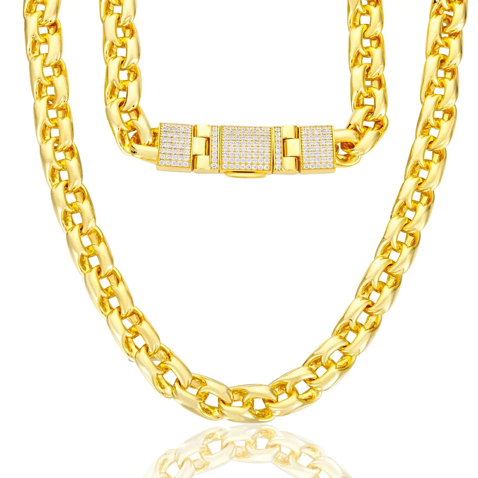 16mm Moissanite Chino Cuban Link Chain