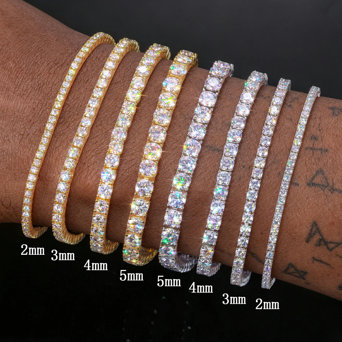 S925 Sterling Silver Moissanite Tennis Bracelet for Women & Men
