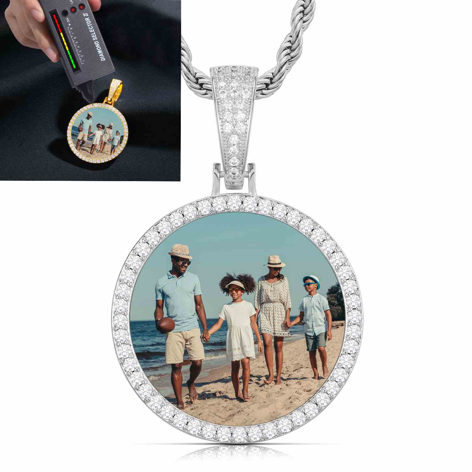 Pendentif photo personnalisé rond de 35 mm