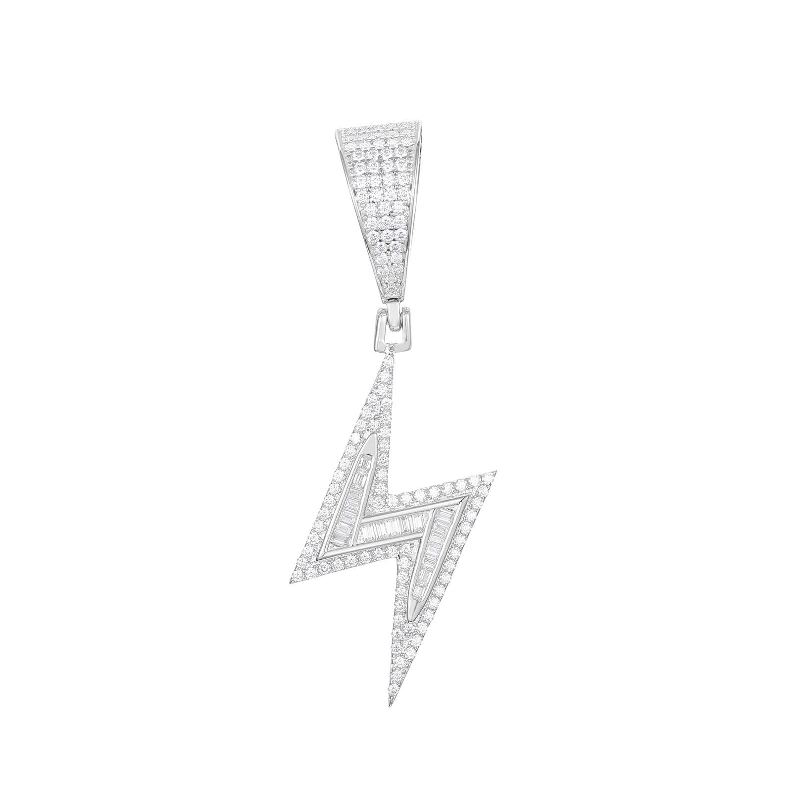 S925 Baguette Moissanite Lightning Pendant