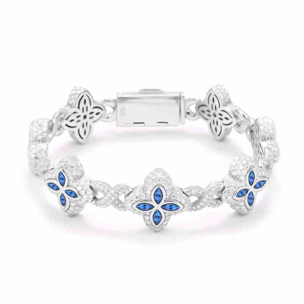 20mm S925 Moissanite Four Leaf Clover Infinity Link Bracelet