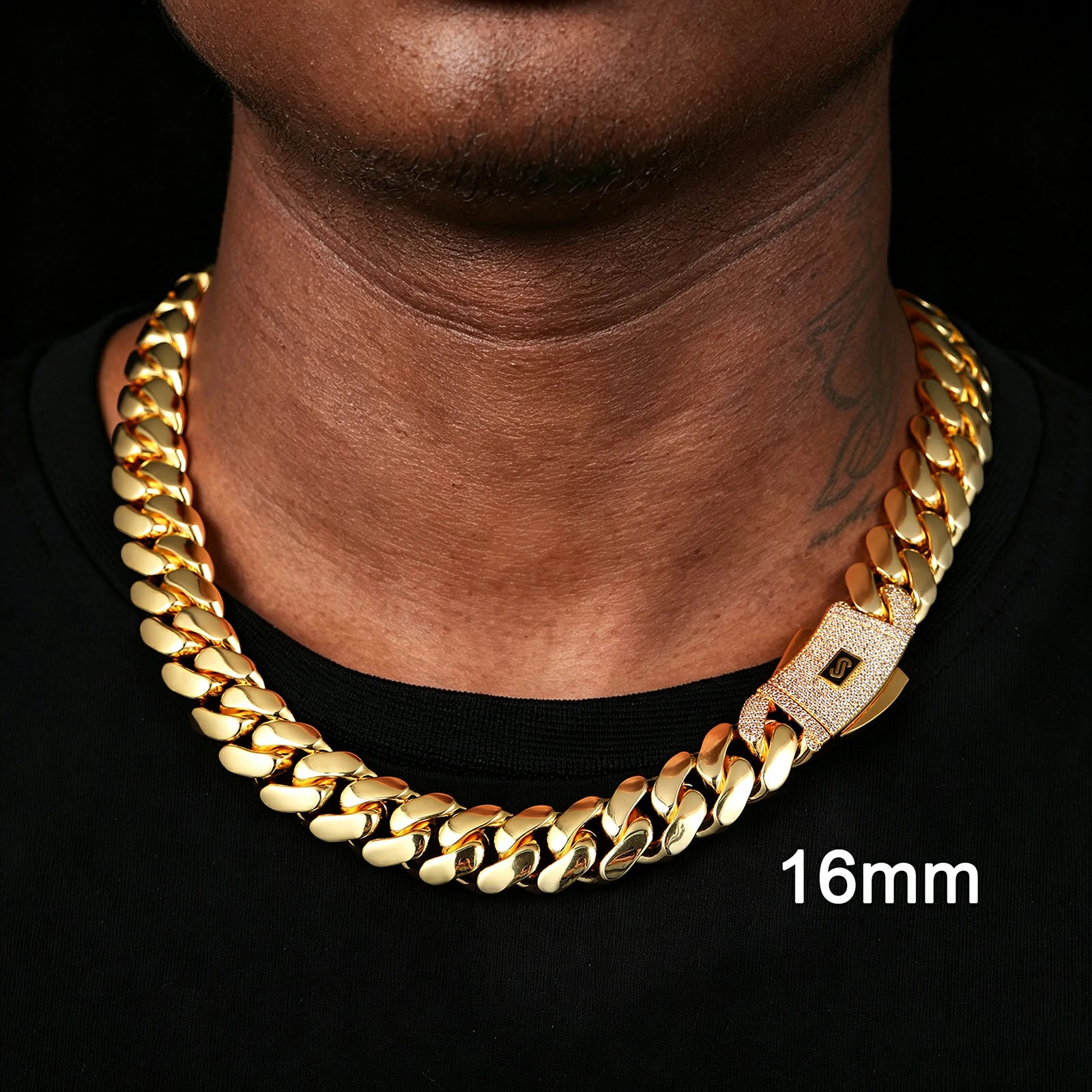 18K Gold Monaco Chain - CLASSIC Pavรฉ Lock