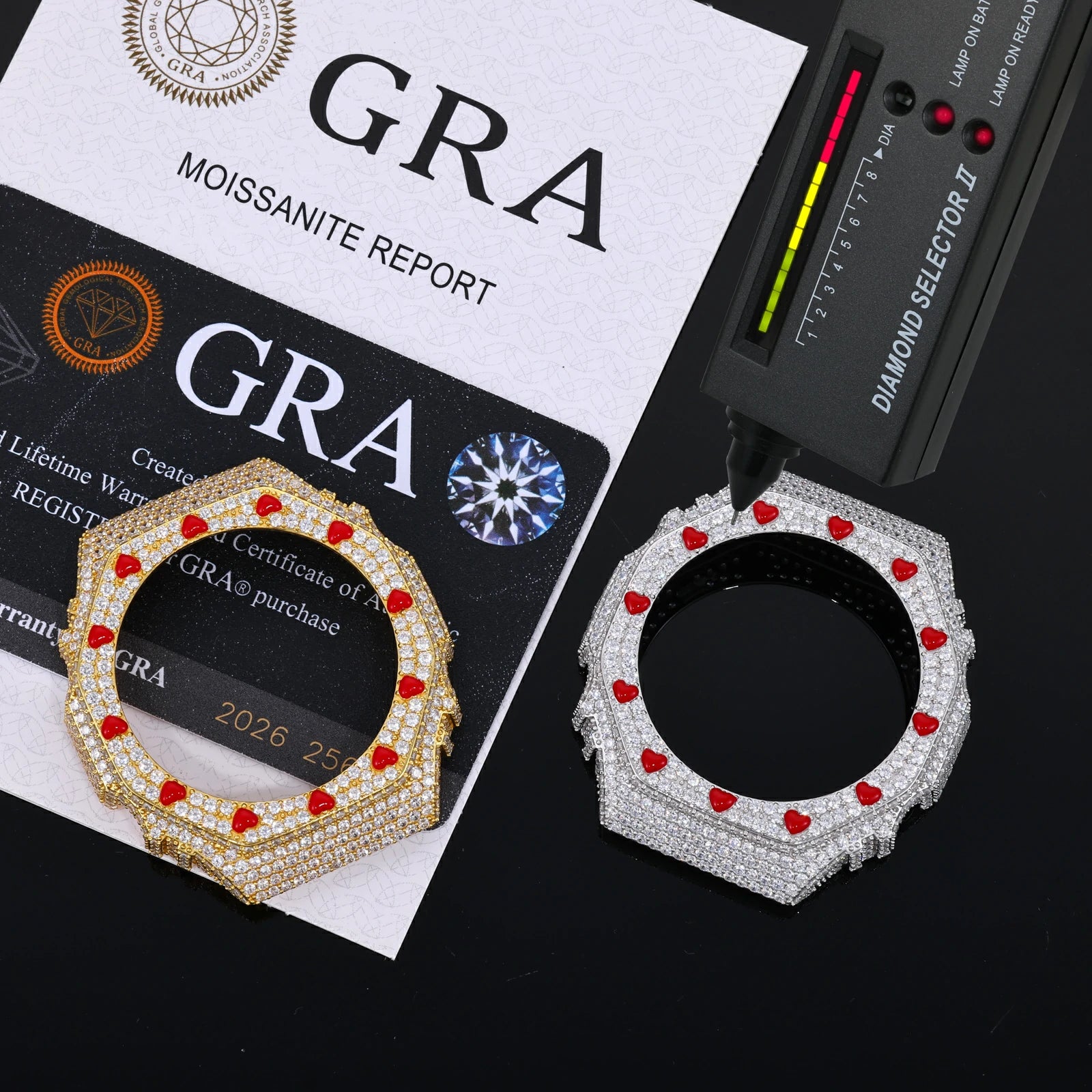 Iced Out Moissanite Red Heart Bust Down Bezel for GA2100