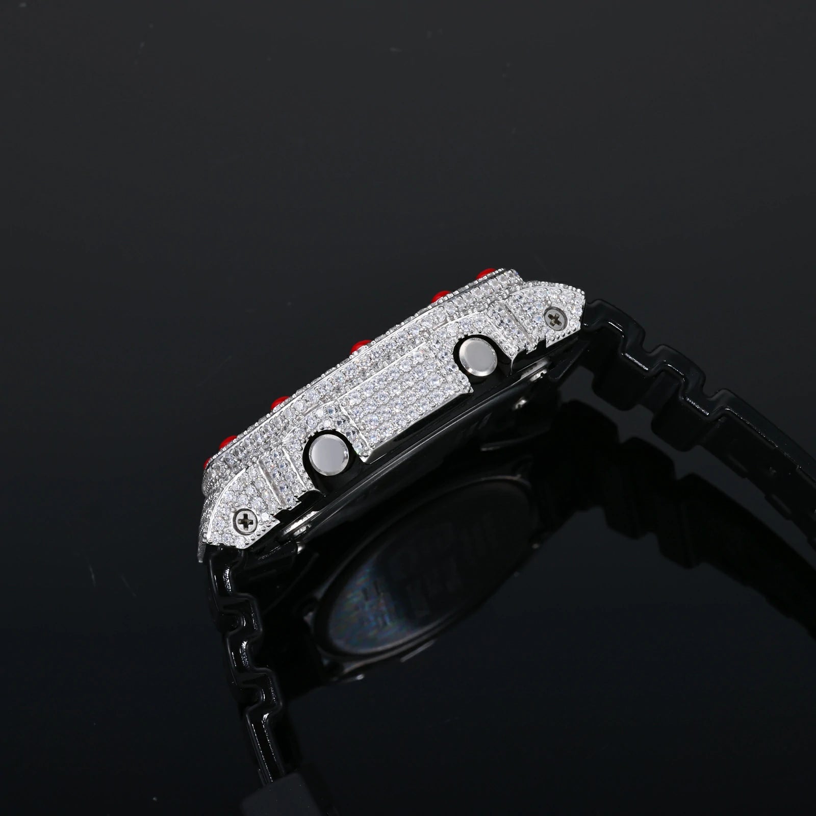 Iced Out Moissanite Red Heart Bust Down Bezel for GA2100