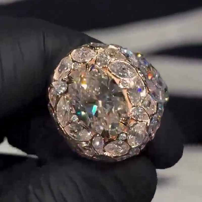 S925 Moissanite Brilliant Dove Egg Ring