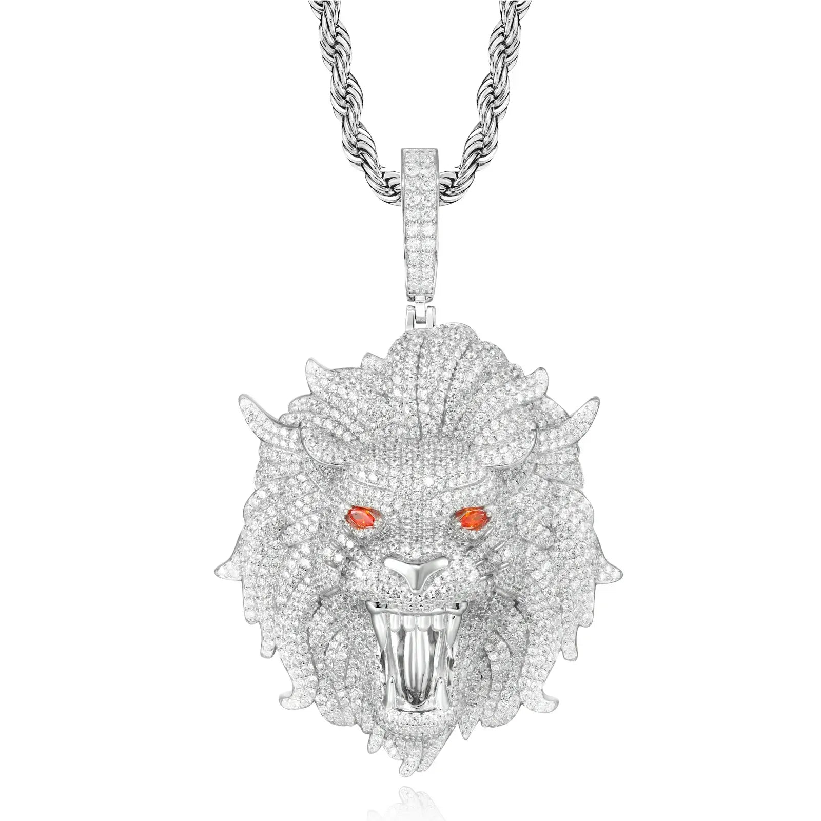 S925 Moissanite Fierce Lion Head Pendant