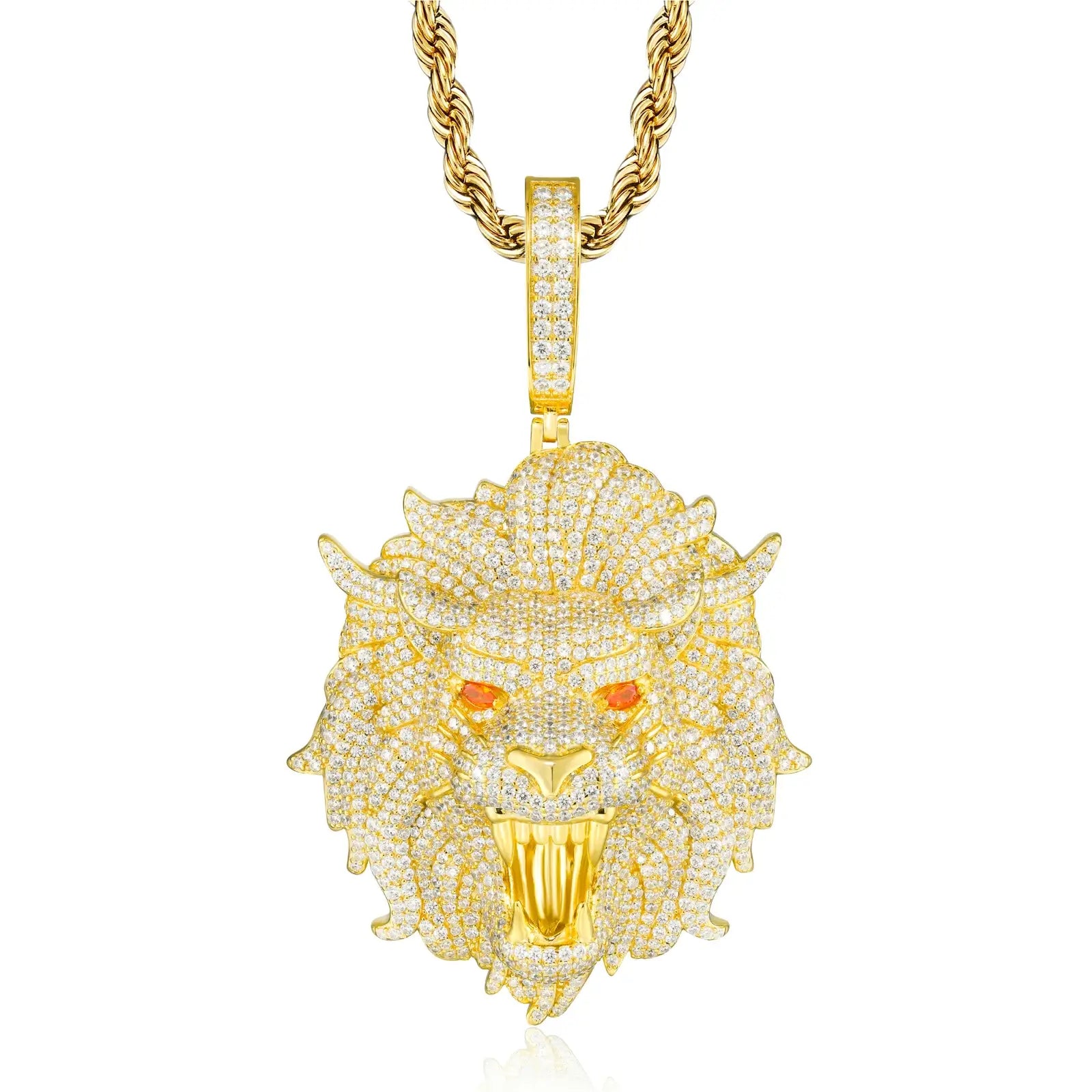 S925 Moissanite Fierce Lion Head Pendant