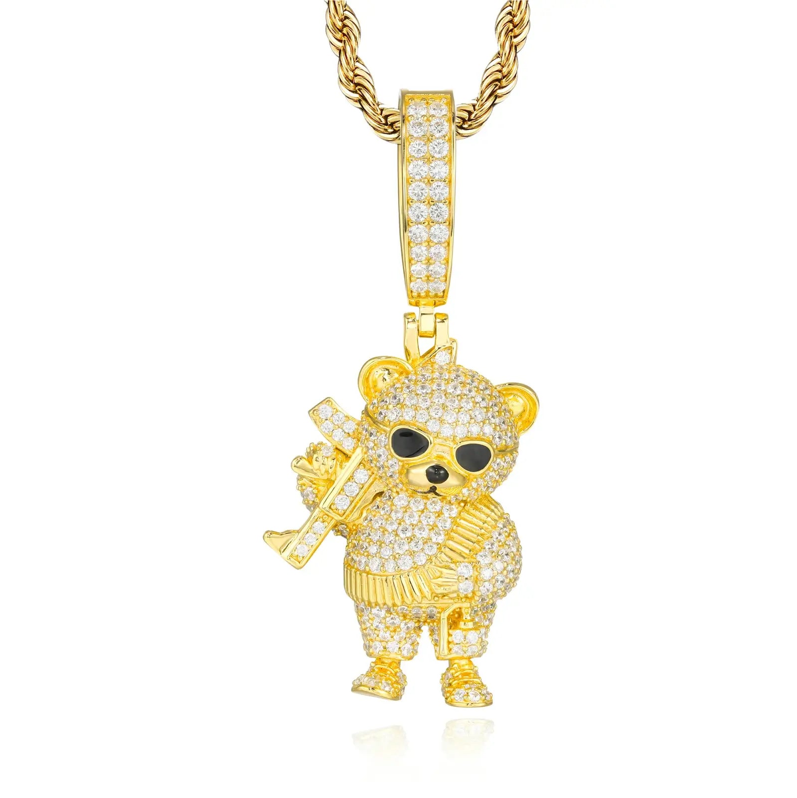 S925 Moissanite Armed Little Bear Pendant