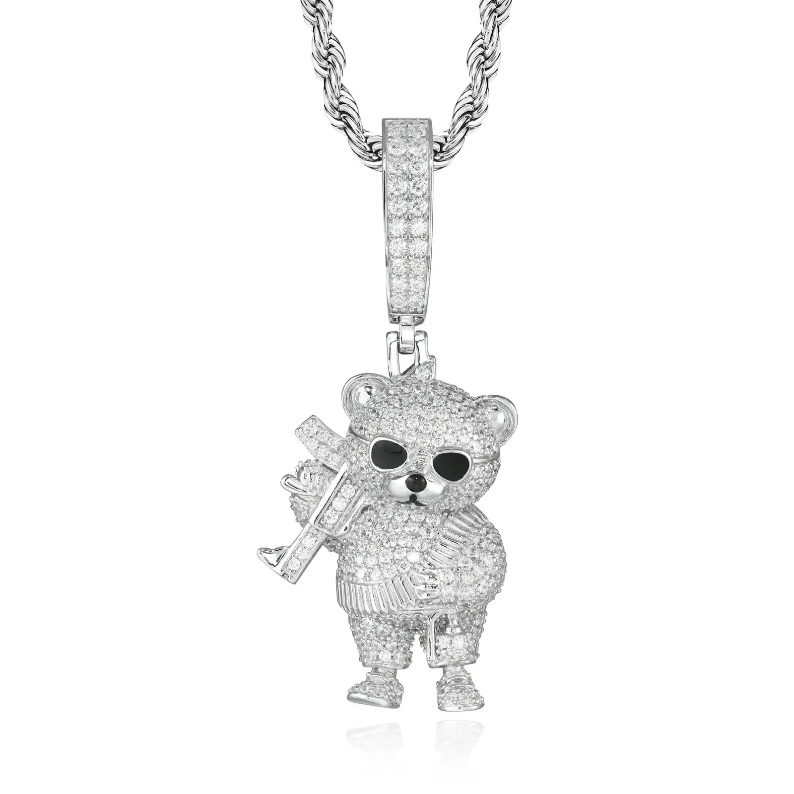 S925 Moissanite Armed Little Bear Pendant