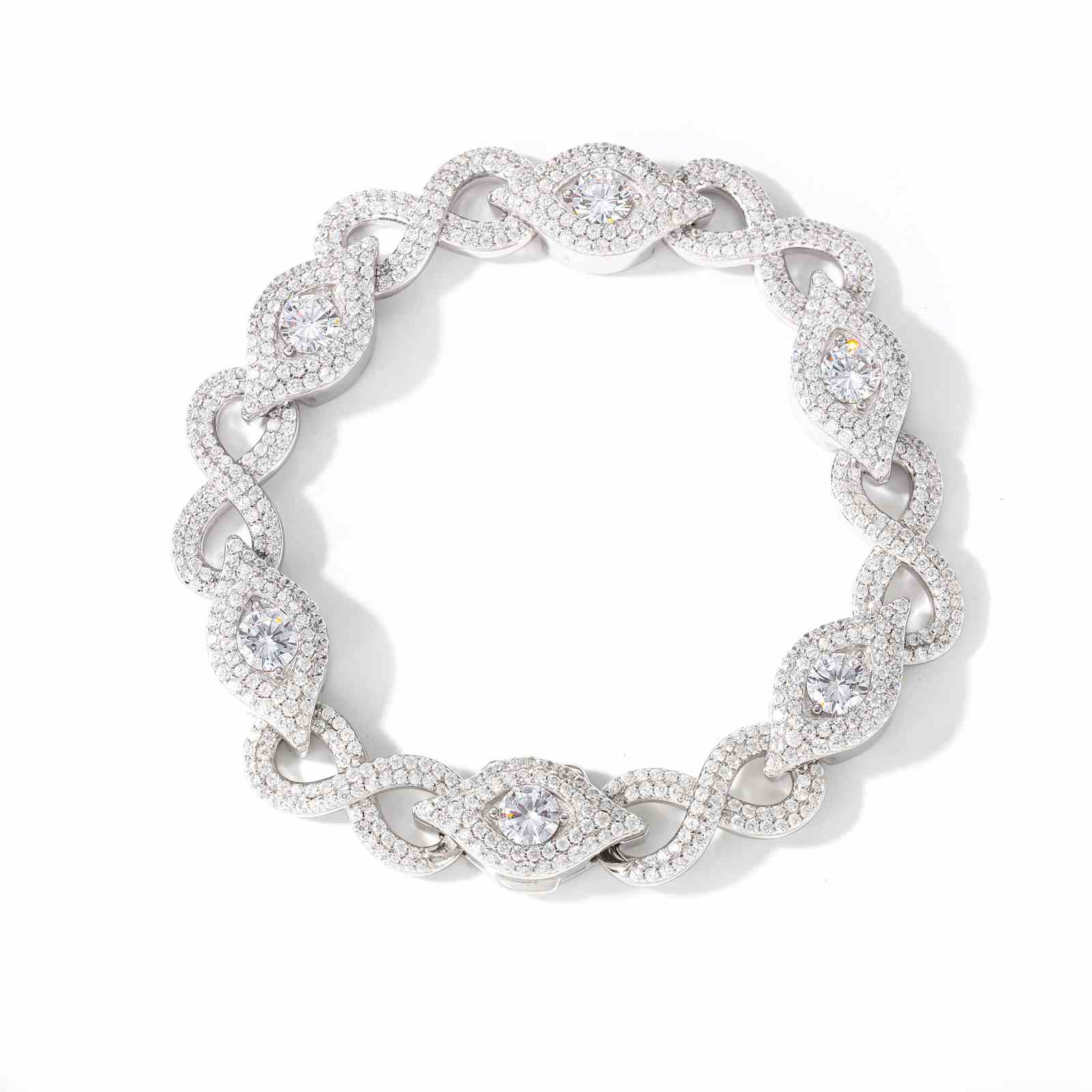 10mm S925 Moissanite Infinity Evil Eye Bracelet