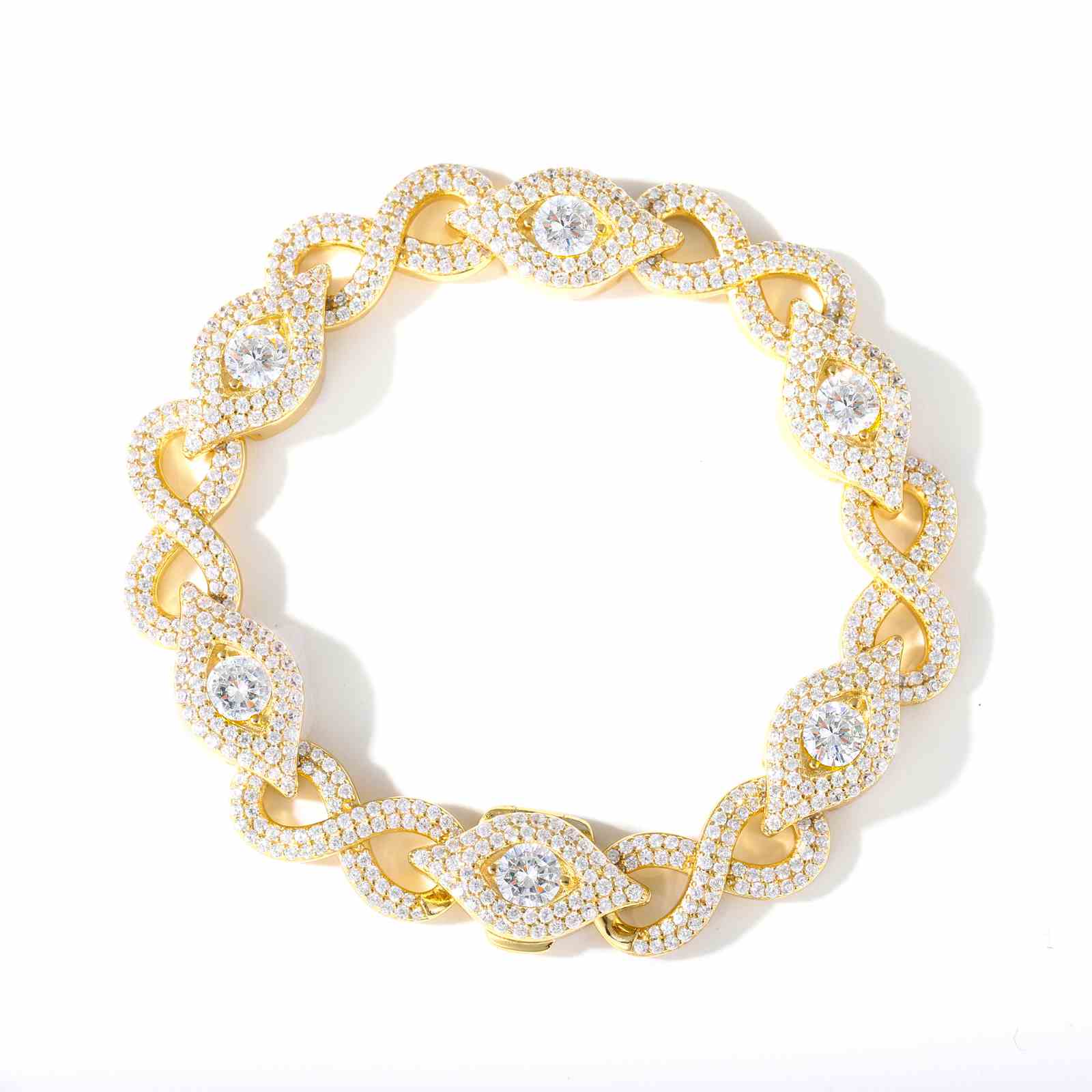 10mm S925 Moissanite Infinity Evil Eye Bracelet