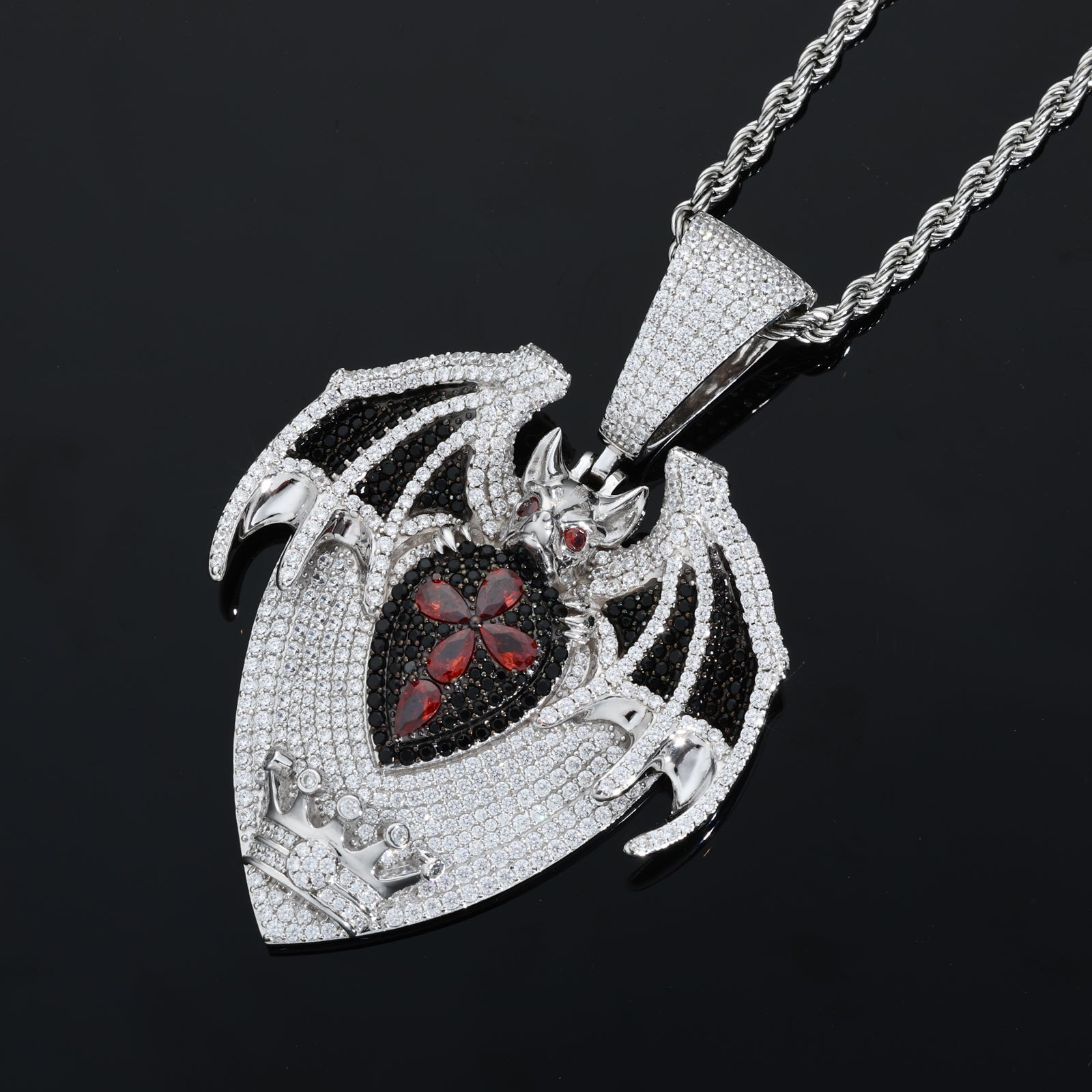 S925 Moissanite Bat Dark Guardian Pendant