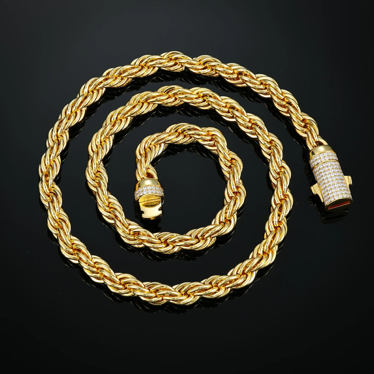 6mm 8mm 316L Moissanite Rope Chain