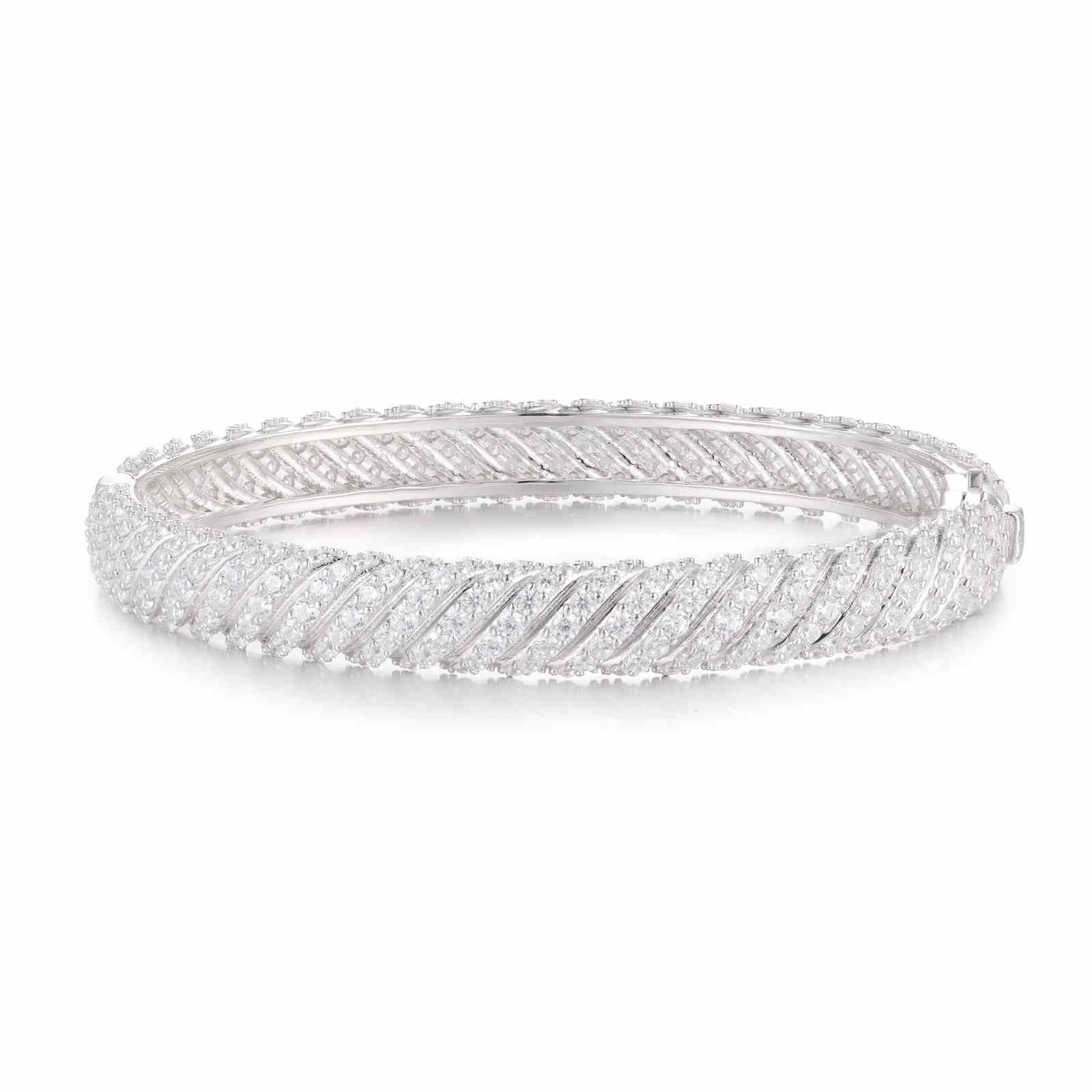 8mm S925 Moissanite Twisted Wave Bangle