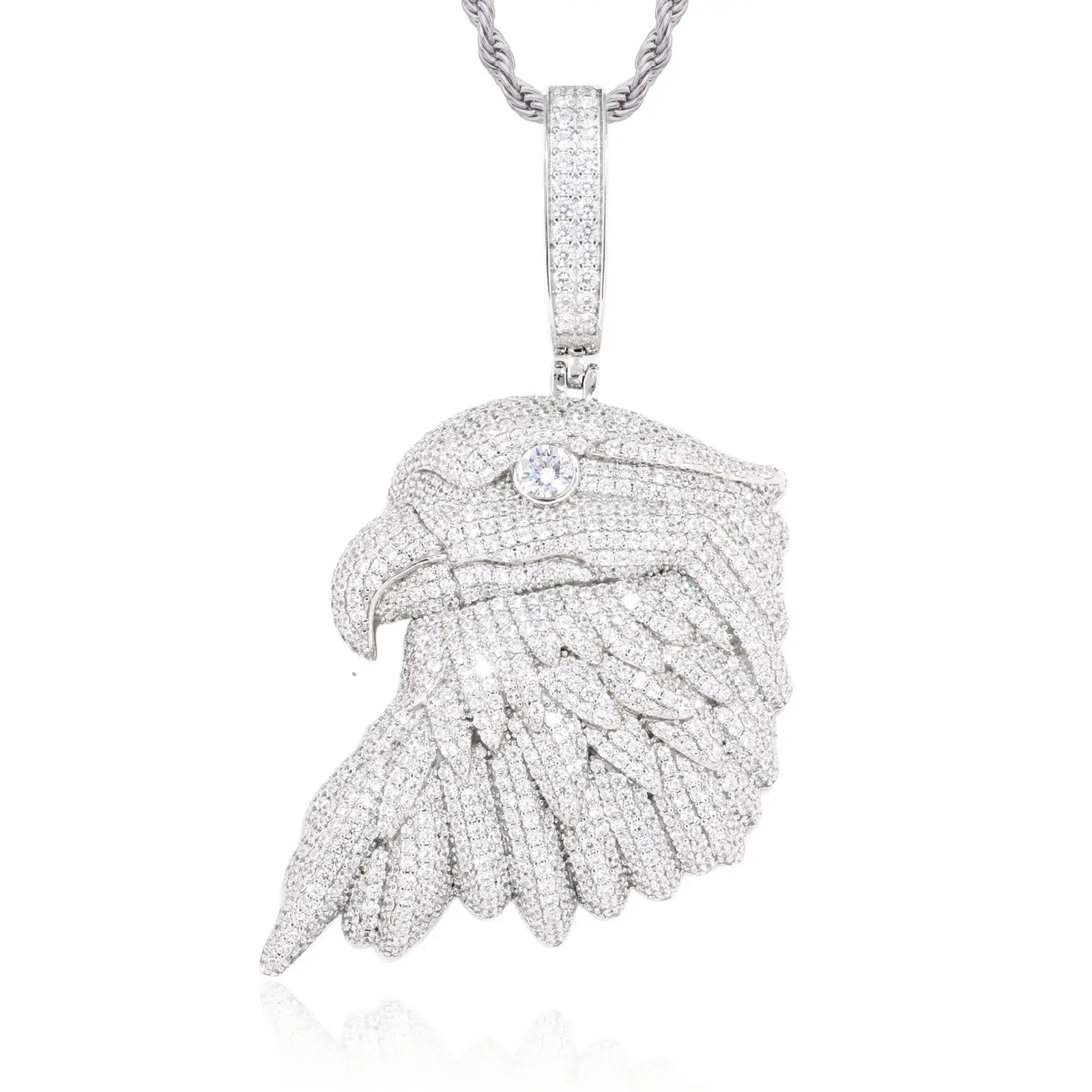 S925 Moissanite Bald Eagle Head Pendant