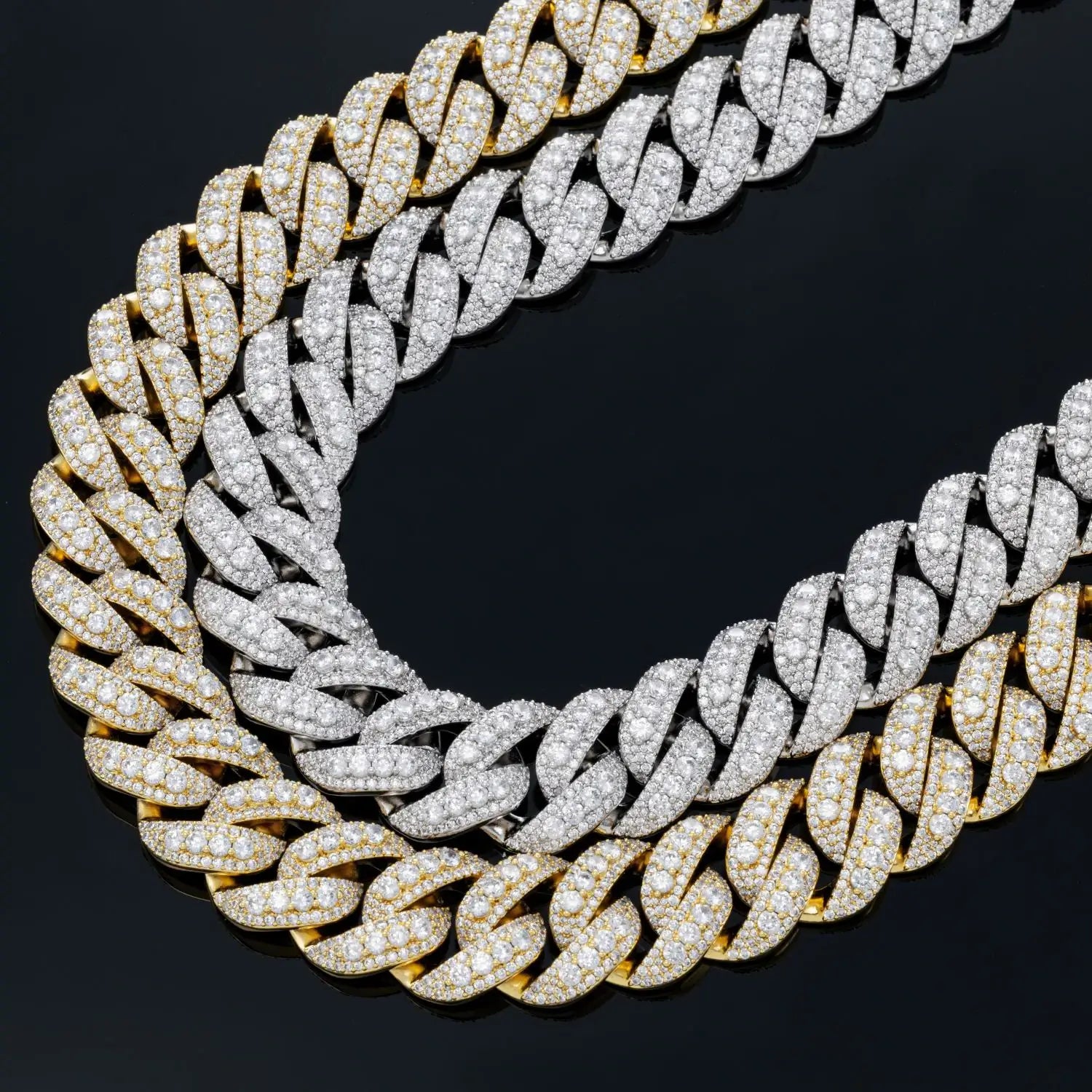 (CZ)20mm 25mm Bubble Cuban Link Chain