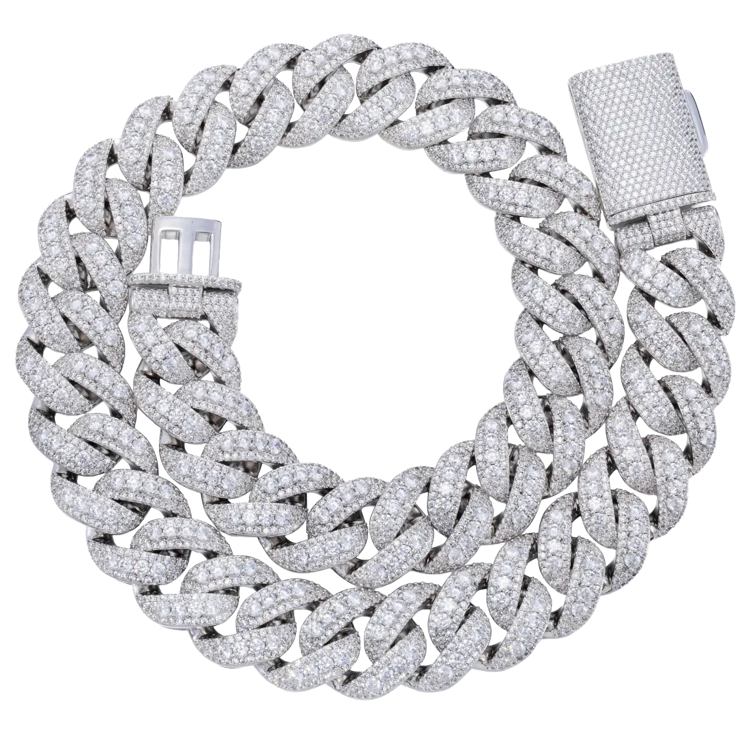(CZ)20mm 25mm Bubble Cuban Link Chain