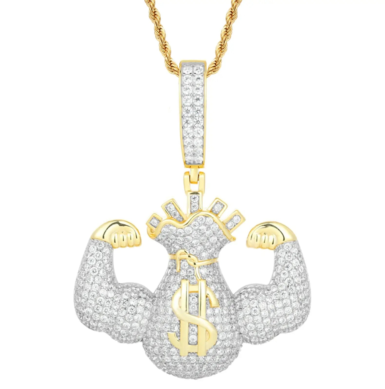 S925 Moissanite Hercules Money Bag Pendant