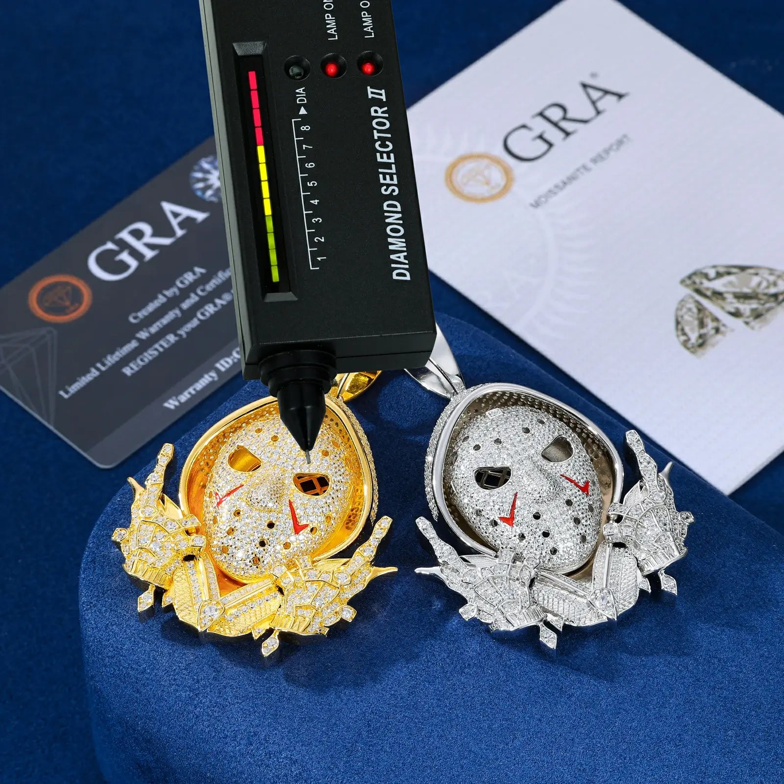 S925 Moissanite Cool Masked Rapper Pendant