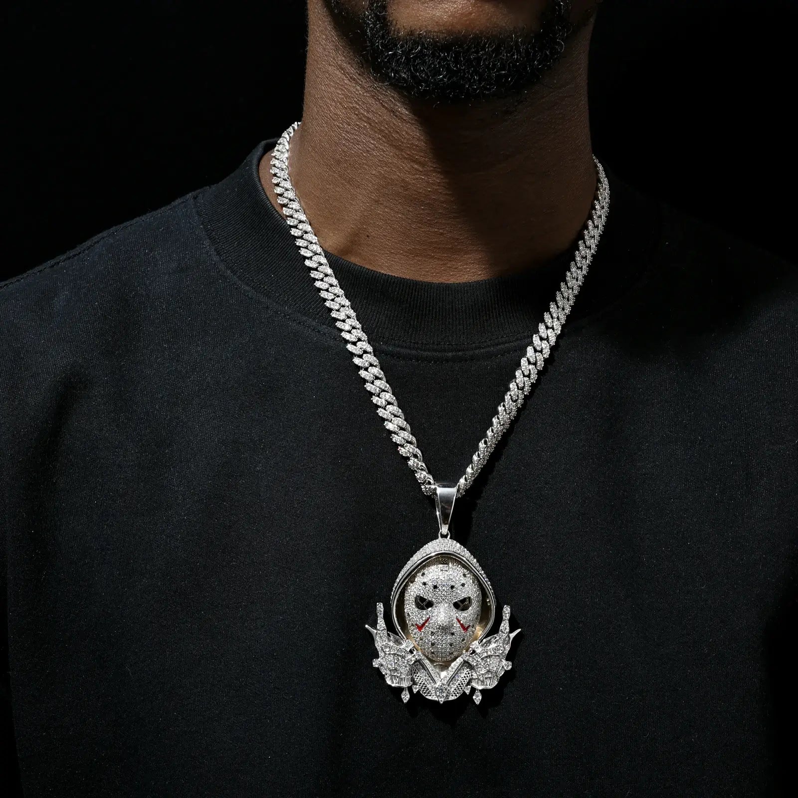 S925 Moissanite Cool Masked Rapper Pendant