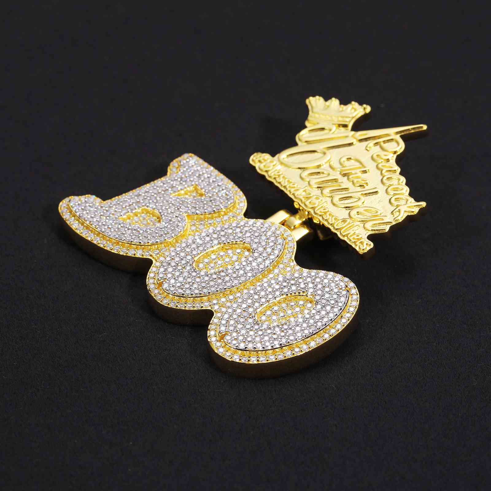 2 Tone BOO Letter Pendant